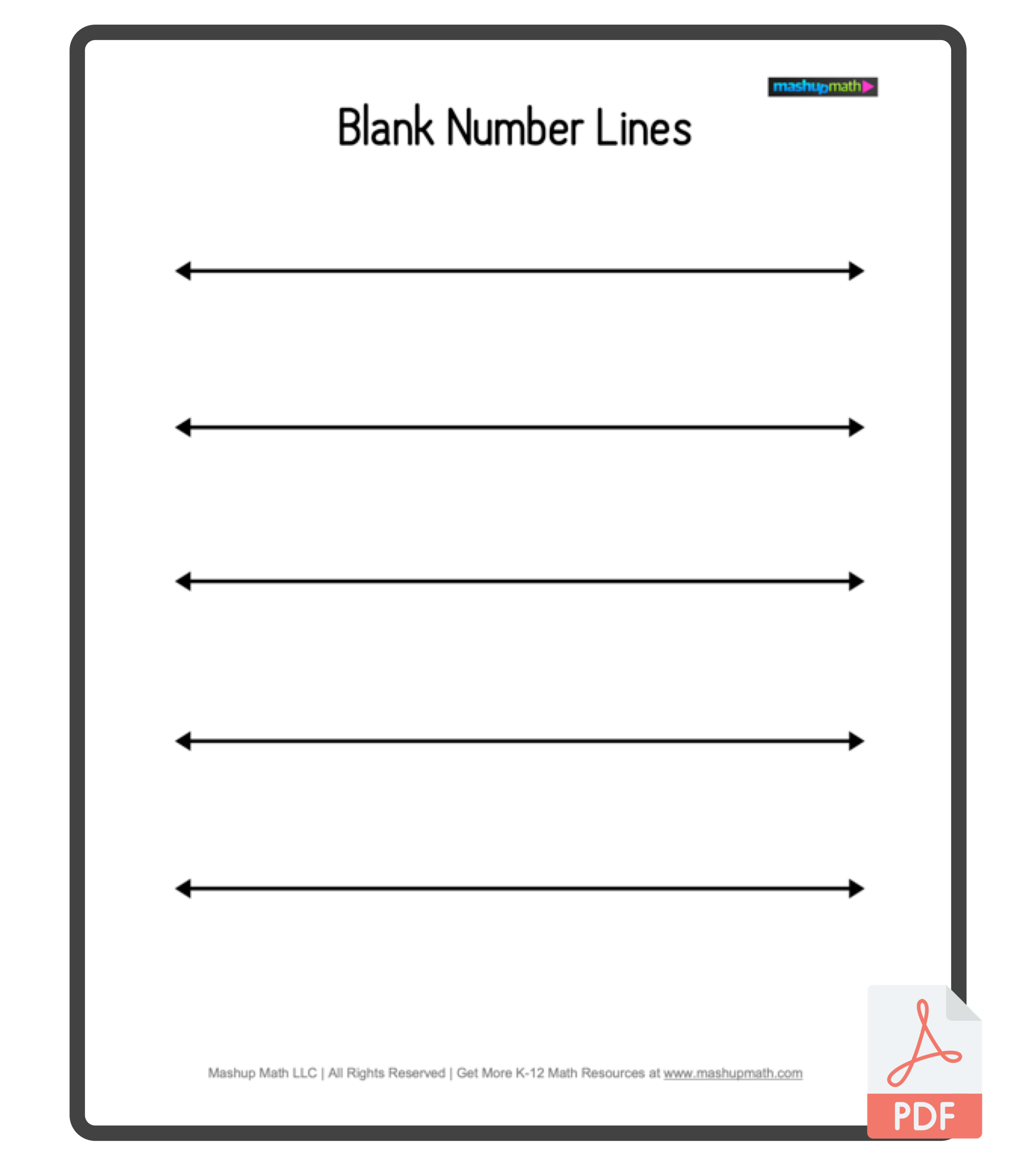Free Printable Number Line Worksheets