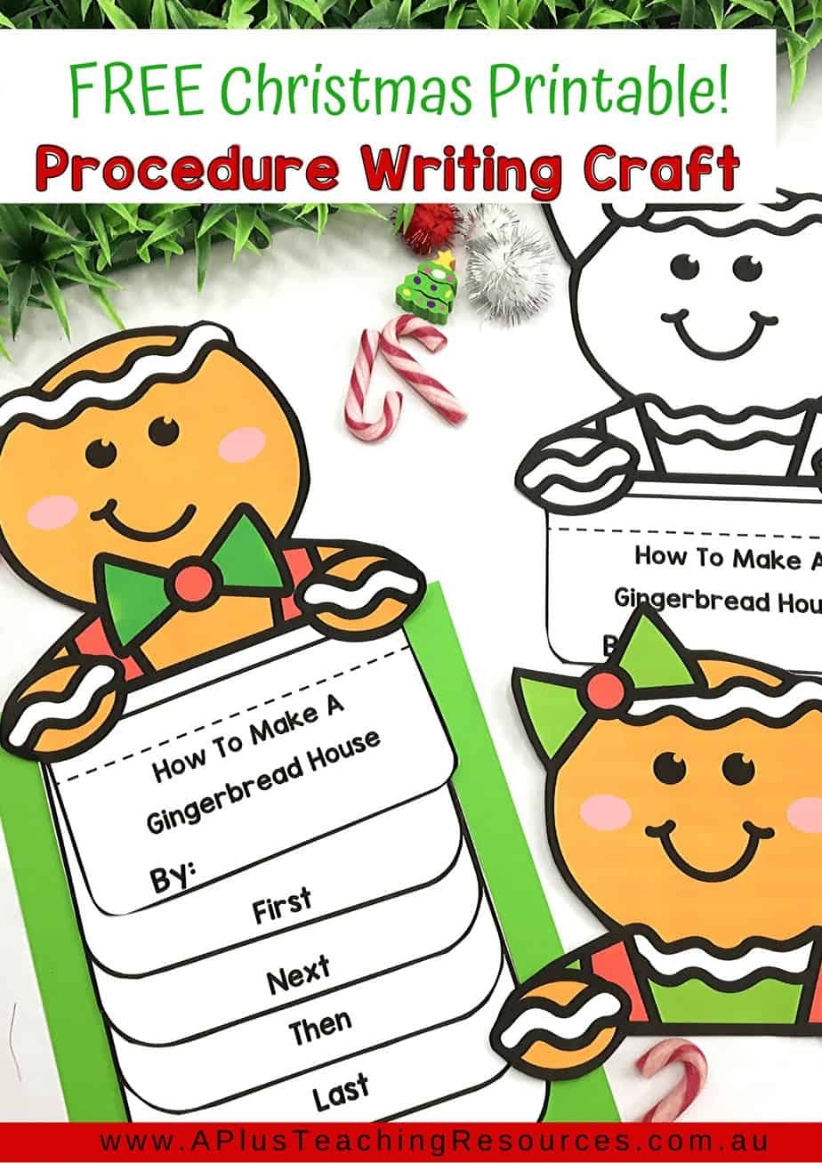 FREE Christmas Procedure Writing For Kids Gingerbread House 