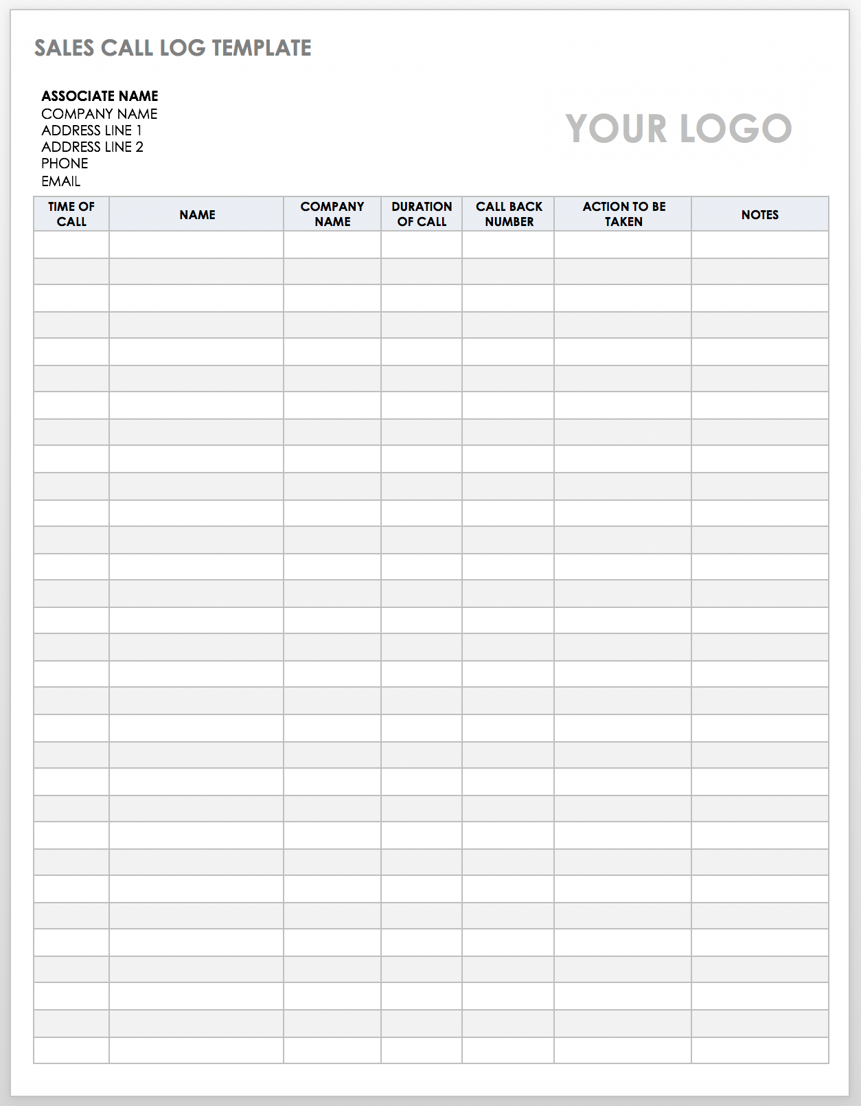 Free Client Call Log Templates Smartsheet Free Client Call Log Templates Smartsheet