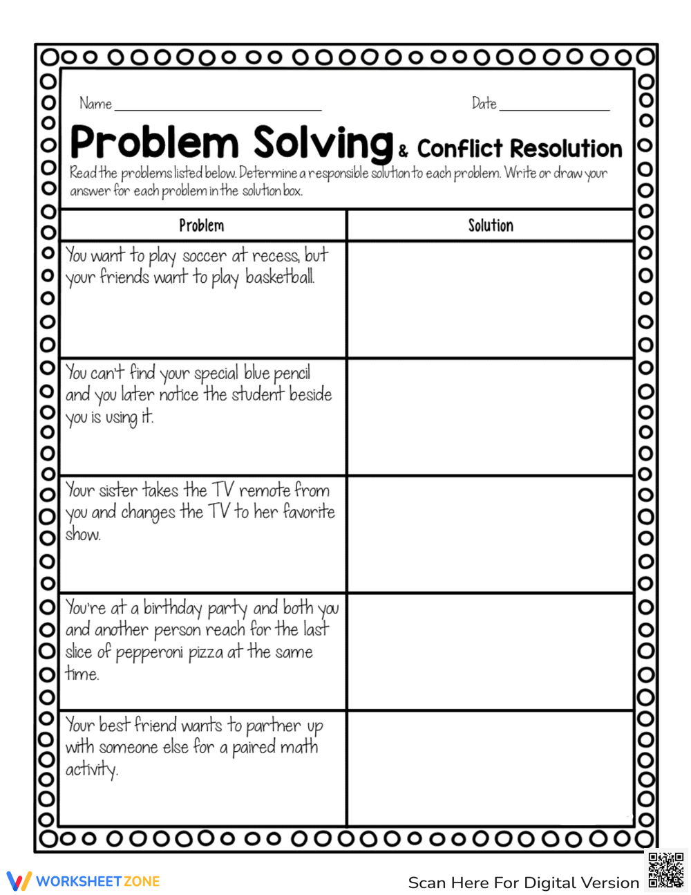 Free Conflict Resolution Worksheets For Middle School Worksheets Library