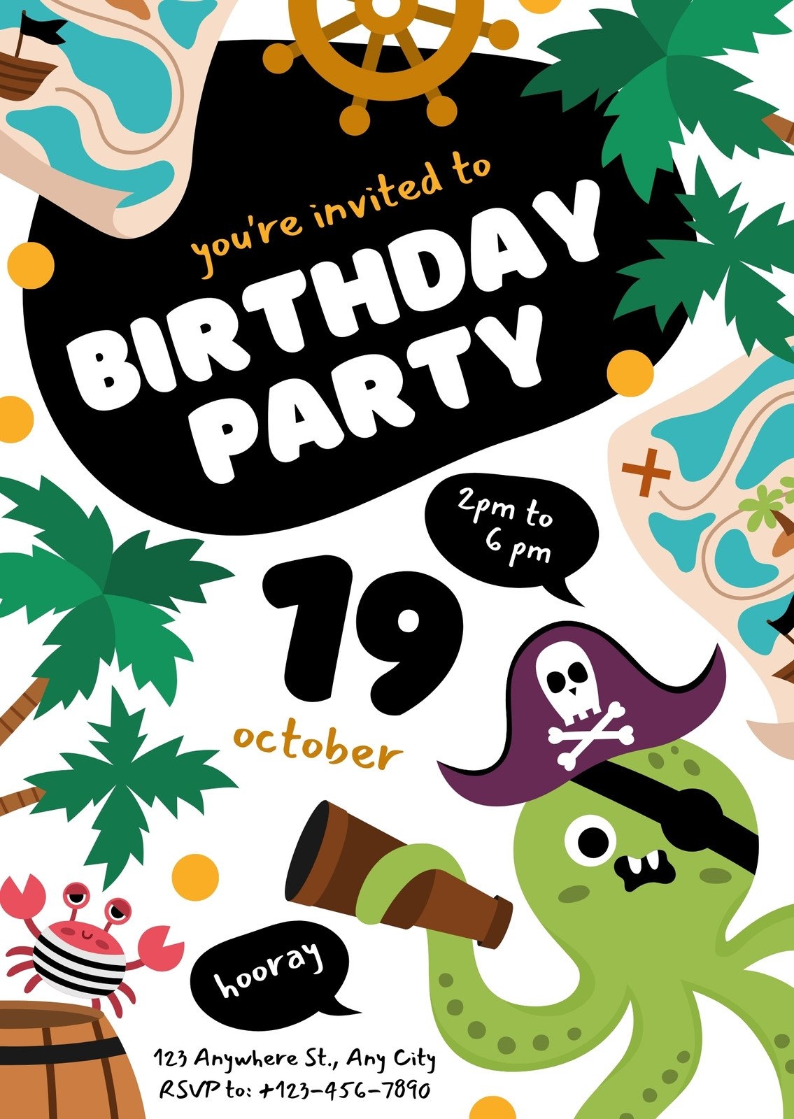 Free Printable Pirate Party Invitation Templates