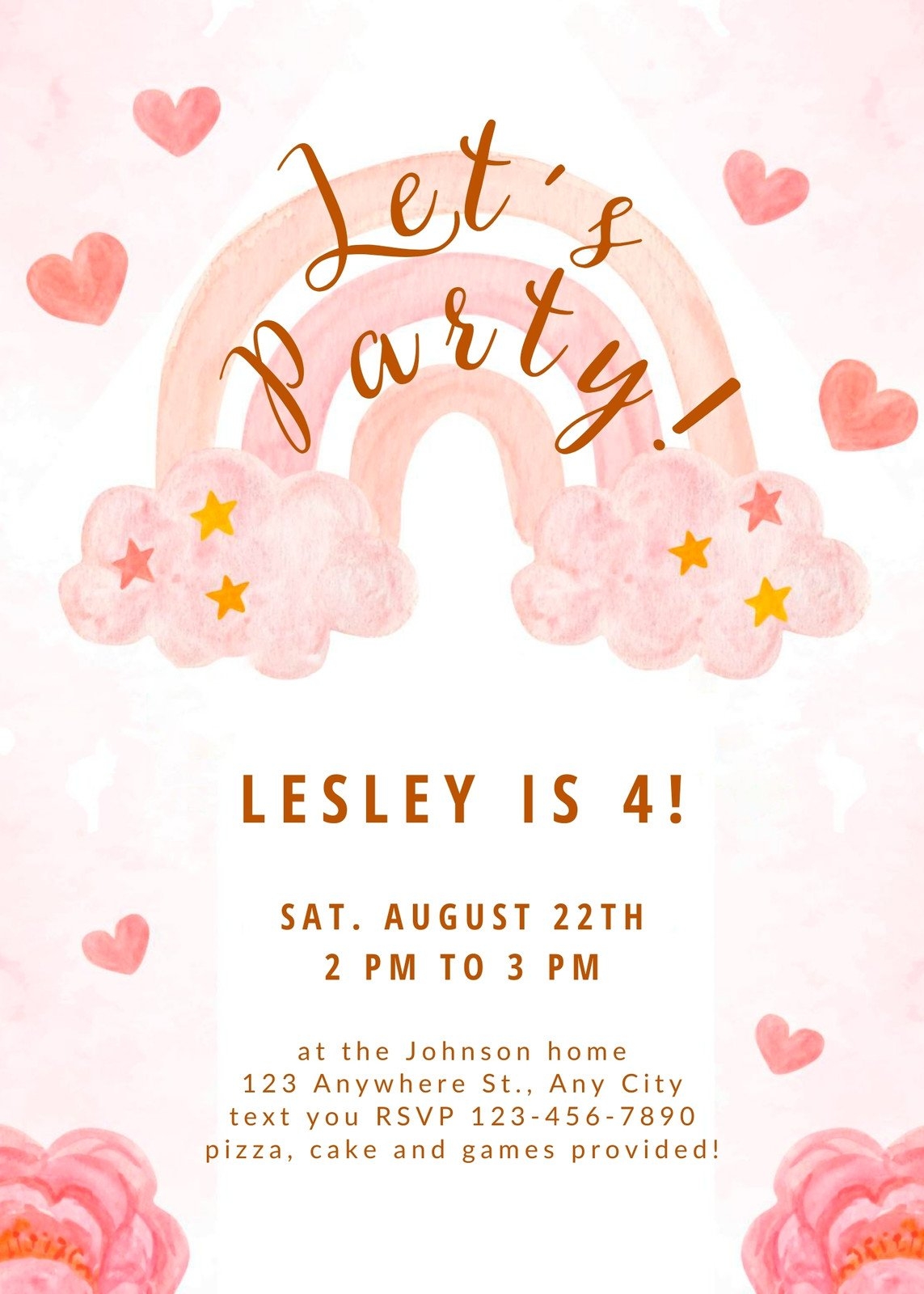 Free Custom Printable Rainbow Invitation Templates Canva
