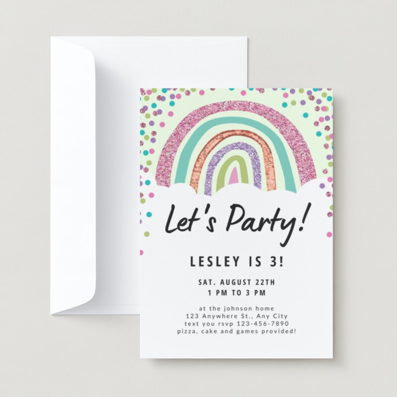 Free Printable Rainbow Party Invitation Templates