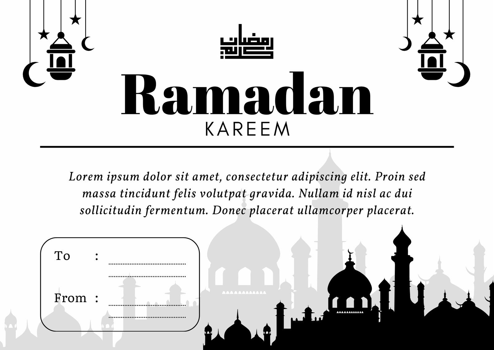 Free Custom Printable Ramadan Card Templates Canva