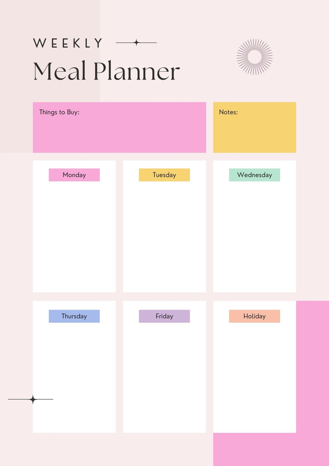 Meal Planning Calendar Free Printable