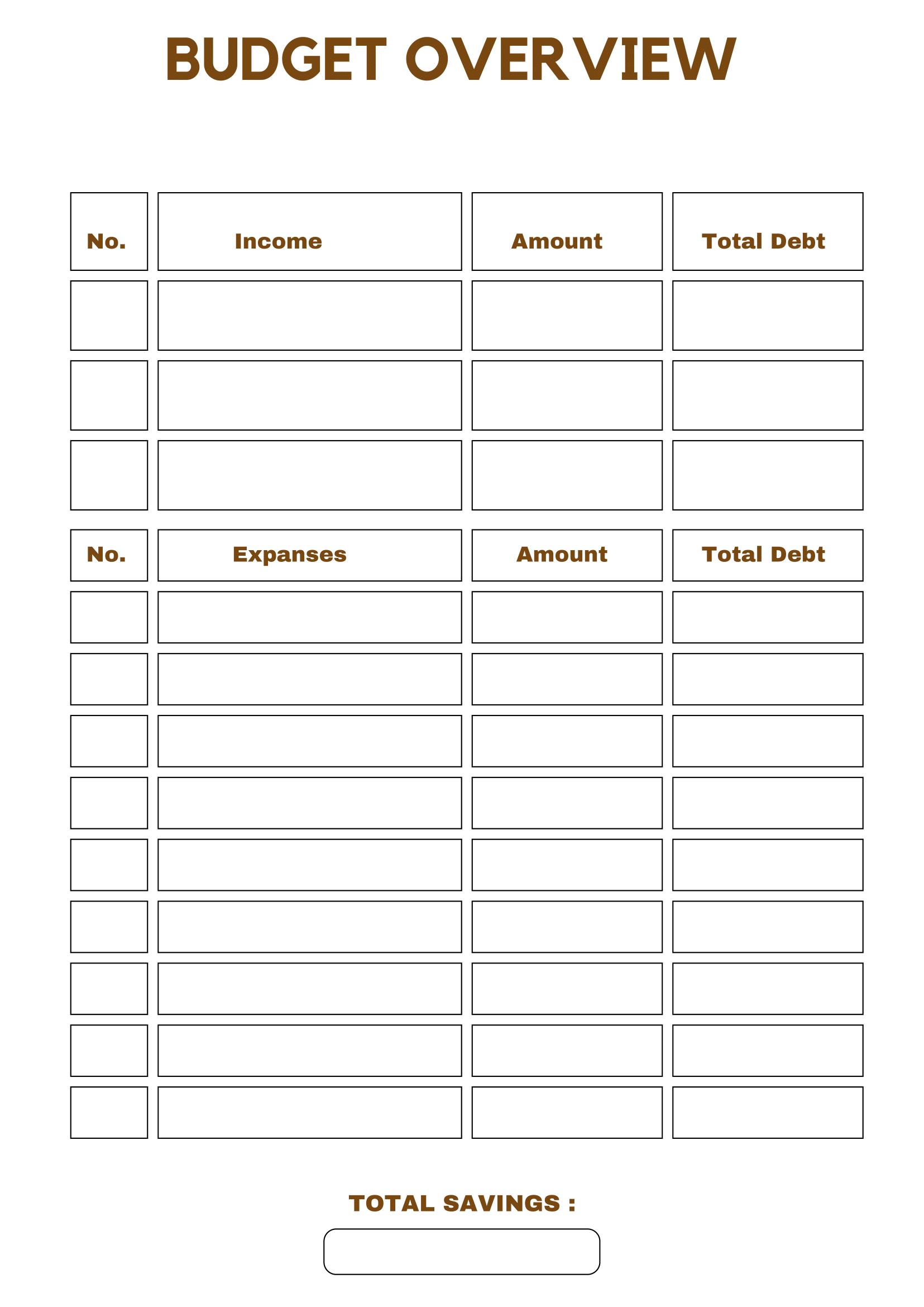 Budget Planner Worksheet Printable