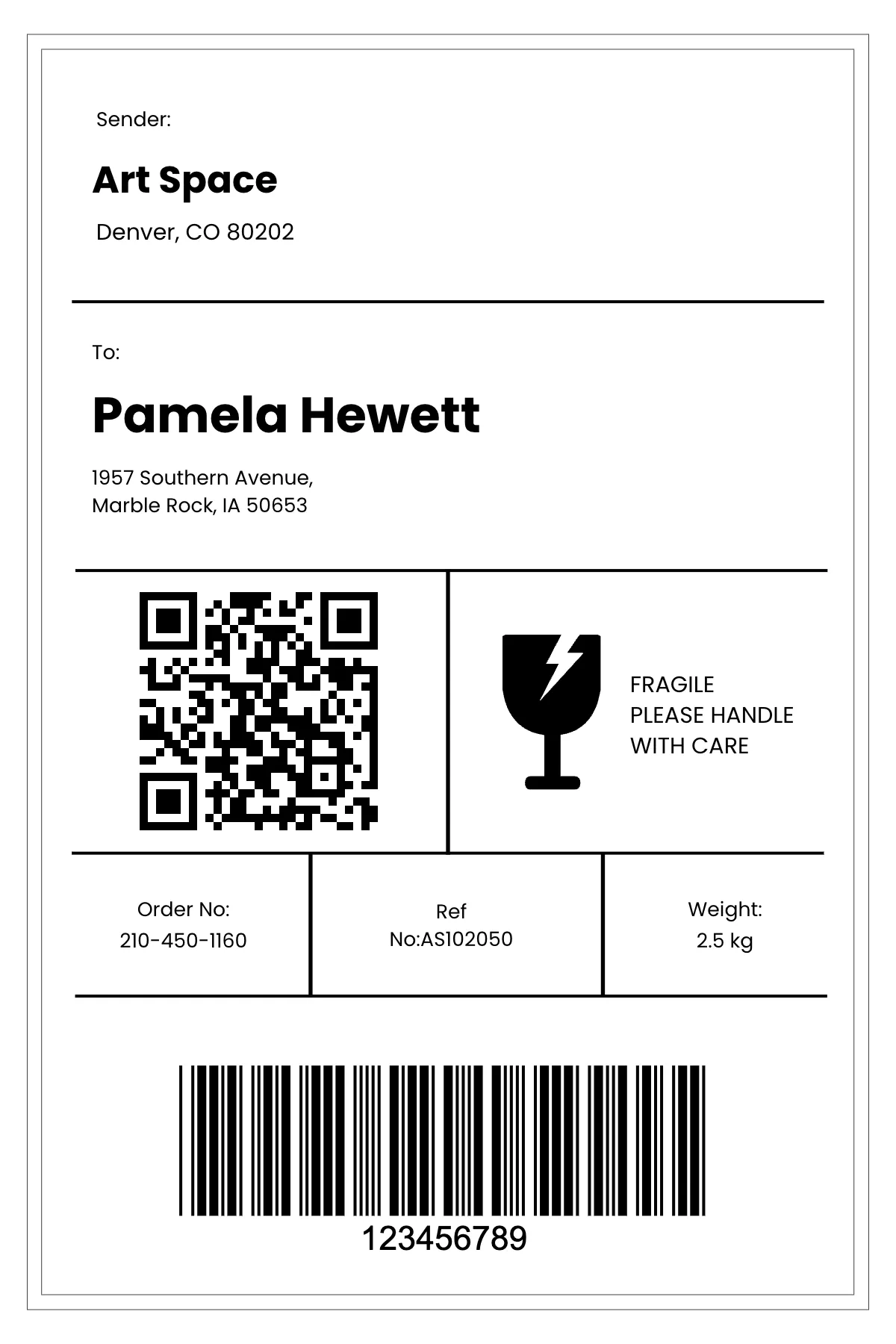 Free Fake Shipping Label Template To Edit Online