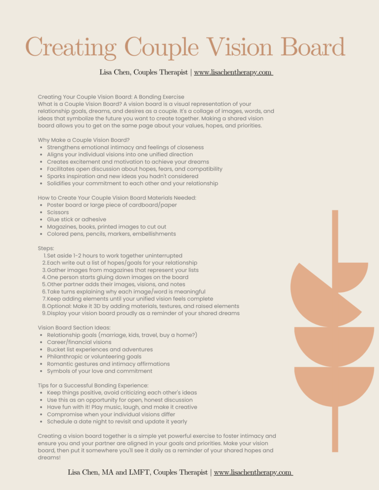 Free Gottman Couples Exercises Lisa Chen Associates Therapy