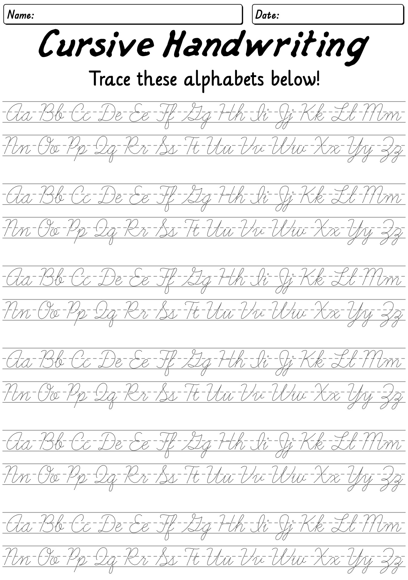 Free Handwriting Practice Sheets Adults
