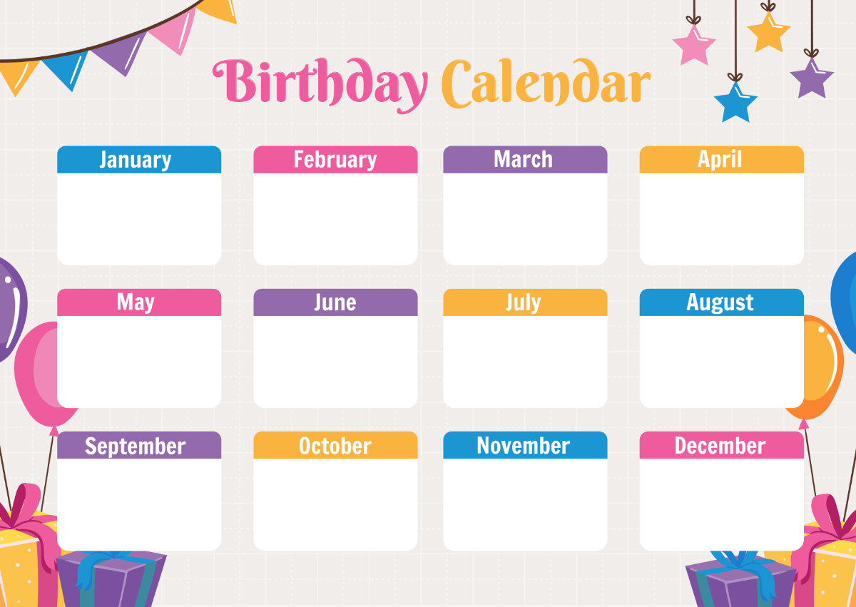 Free Happy Birthday Calendar Template To Edit Online Free Happy Birthday Calendar Template To Edit Online