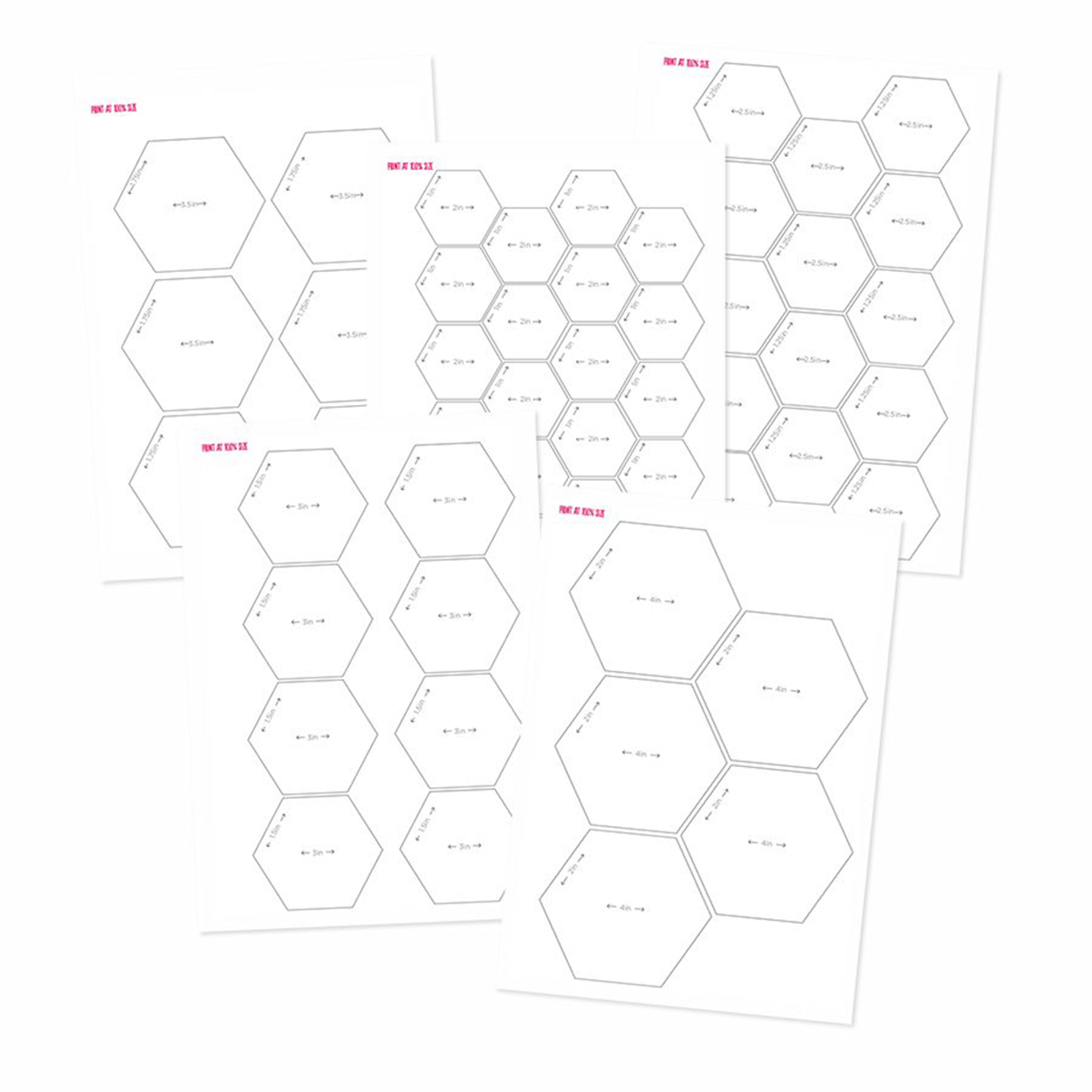Free Printable One Inch Hexagon Template