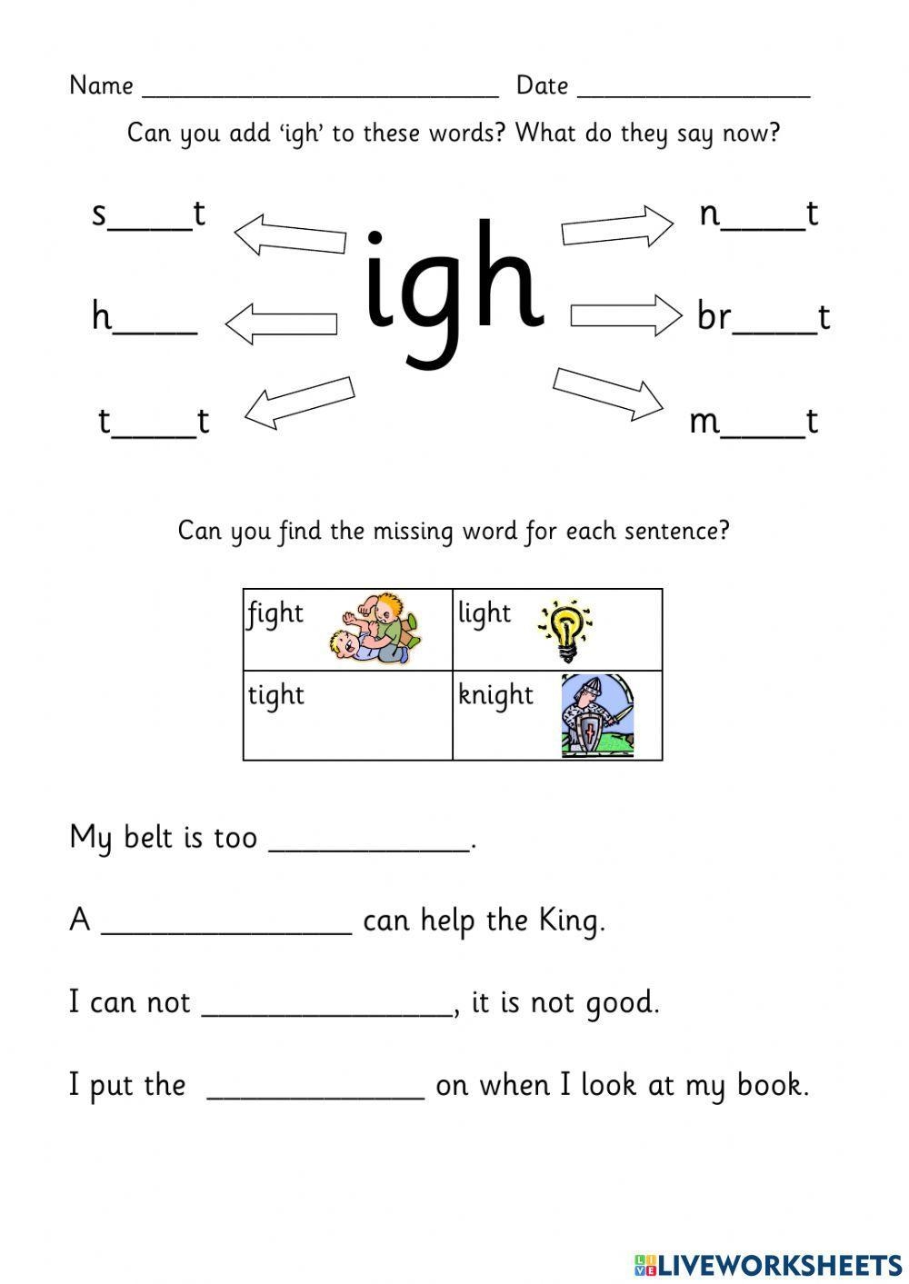 Free Igh Worksheet Download Free Igh Worksheet Png Images Free Worksheets On Clipart Library
