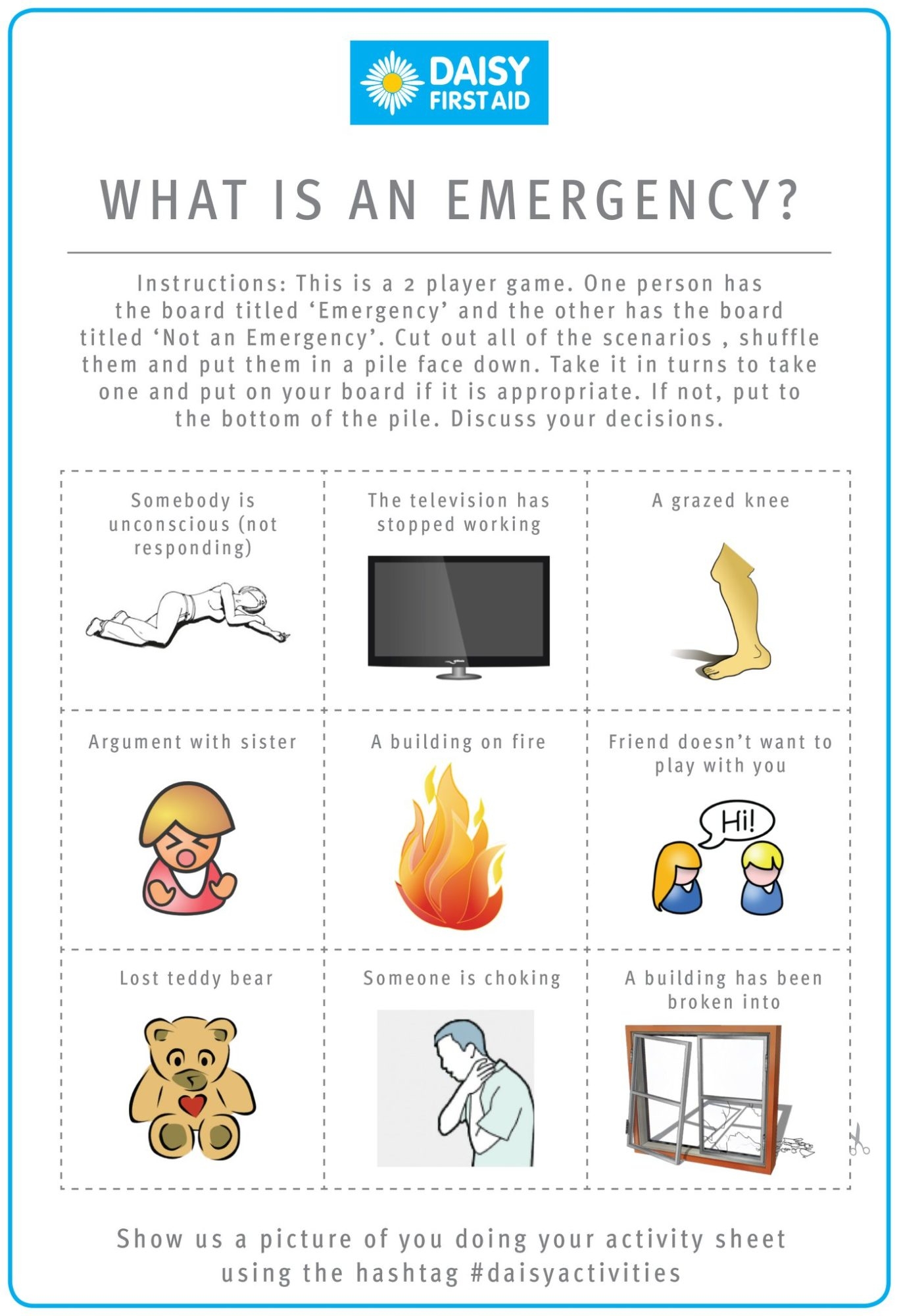 Free Kids Activity Sheets Daisy First Aid Free Kids Activity Sheets Daisy First Aid