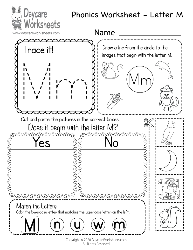 Free Letter M Phonics Worksheet For Preschool Beginning Sounds Free Letter M Phonics Worksheet For Preschool Beginning Sounds