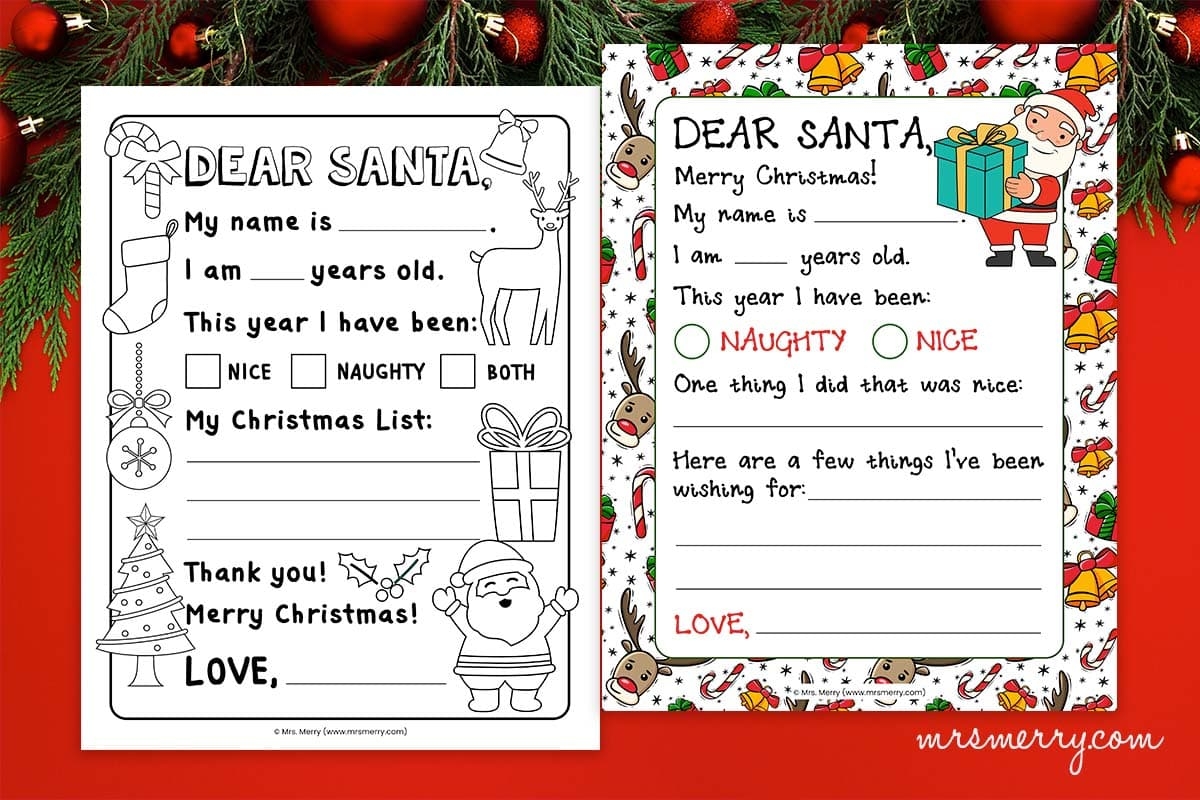 Free Letter To Santa Template Printables Mrs Merry Free Letter To Santa Template Printables Mrs Merry
