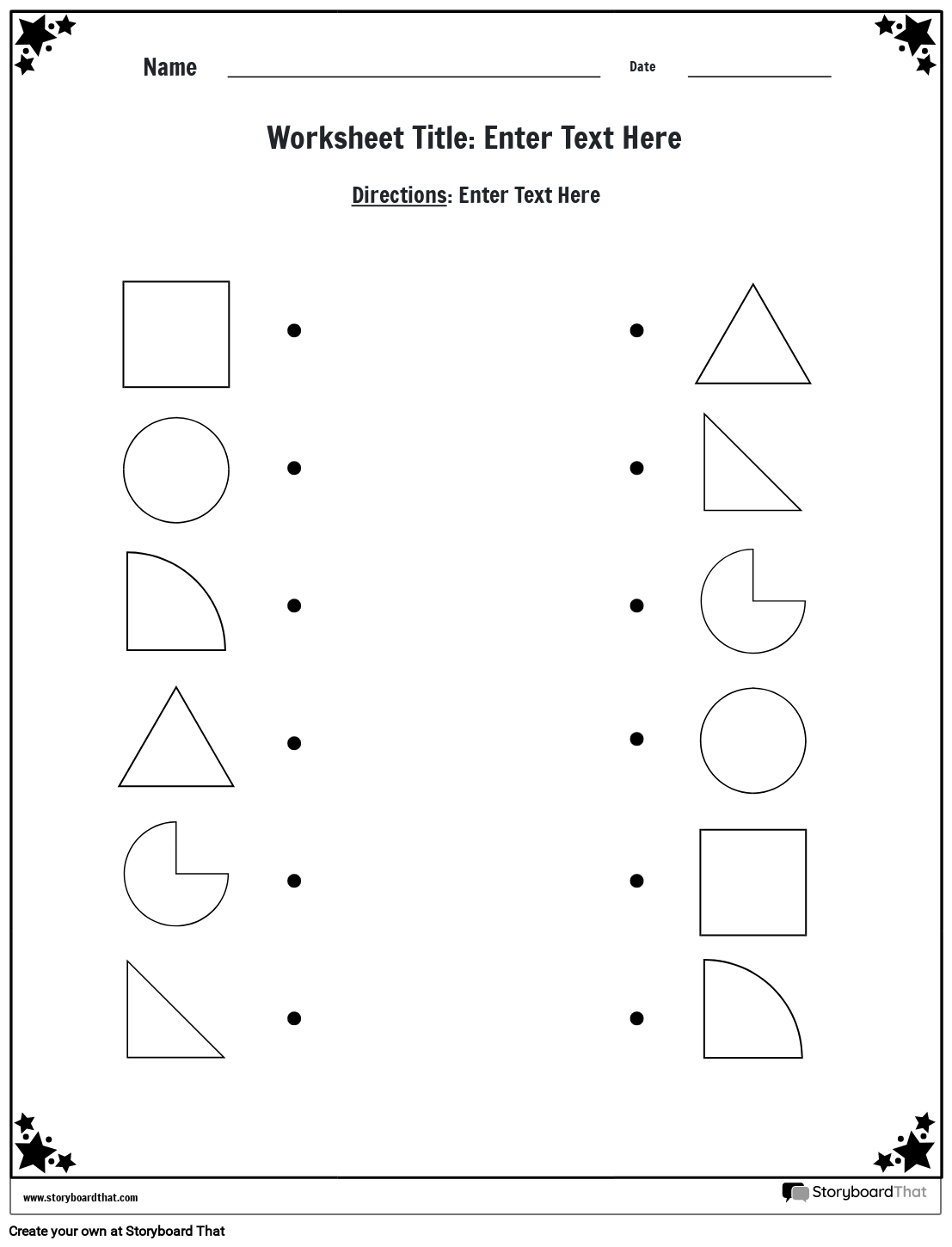 Free Matching Shapes Worksheets By Storyboard That