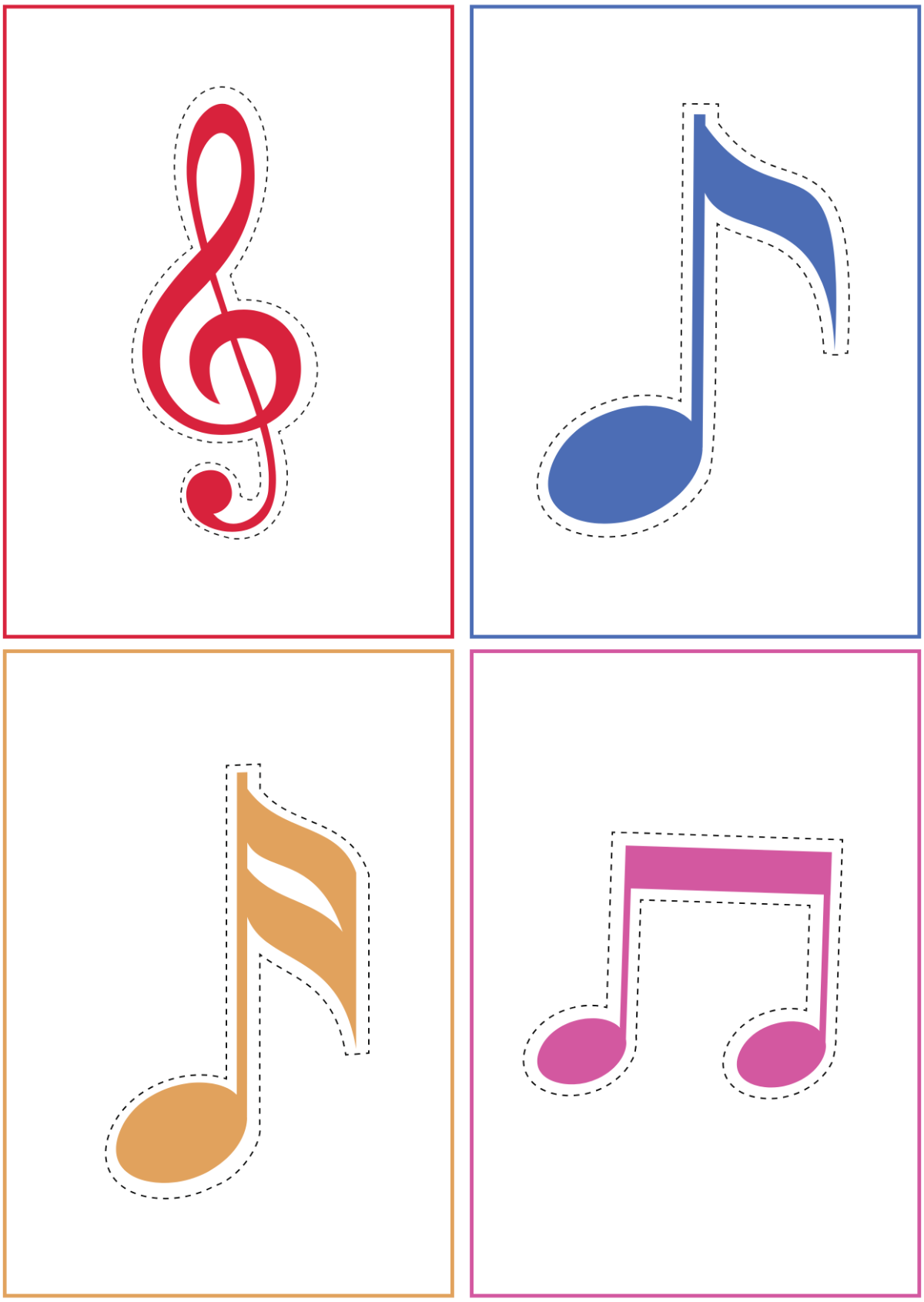 Free Music Note Cut Out Template To Edit Online