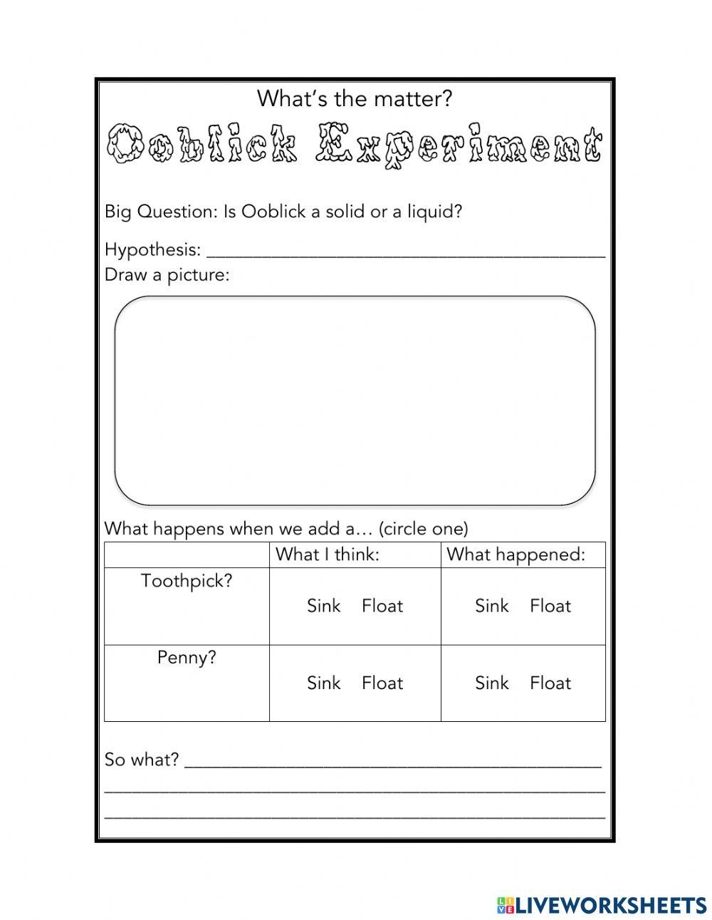 Free Oobleck Worksheet Download Free Oobleck Worksheet Png Images Free Worksheets On Clipart Library