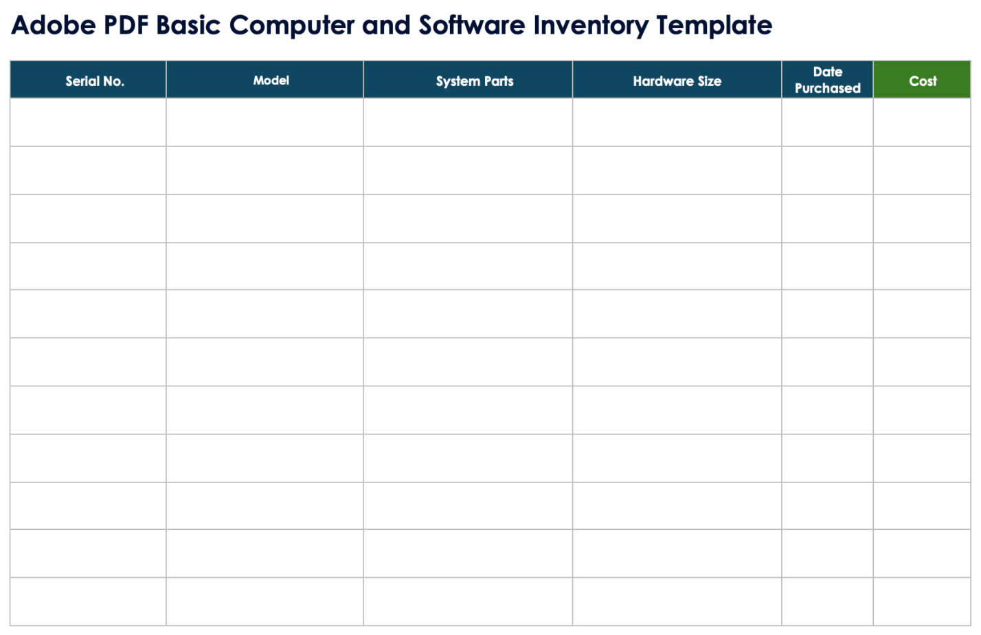 Printable Inventory Tracking Sheets
