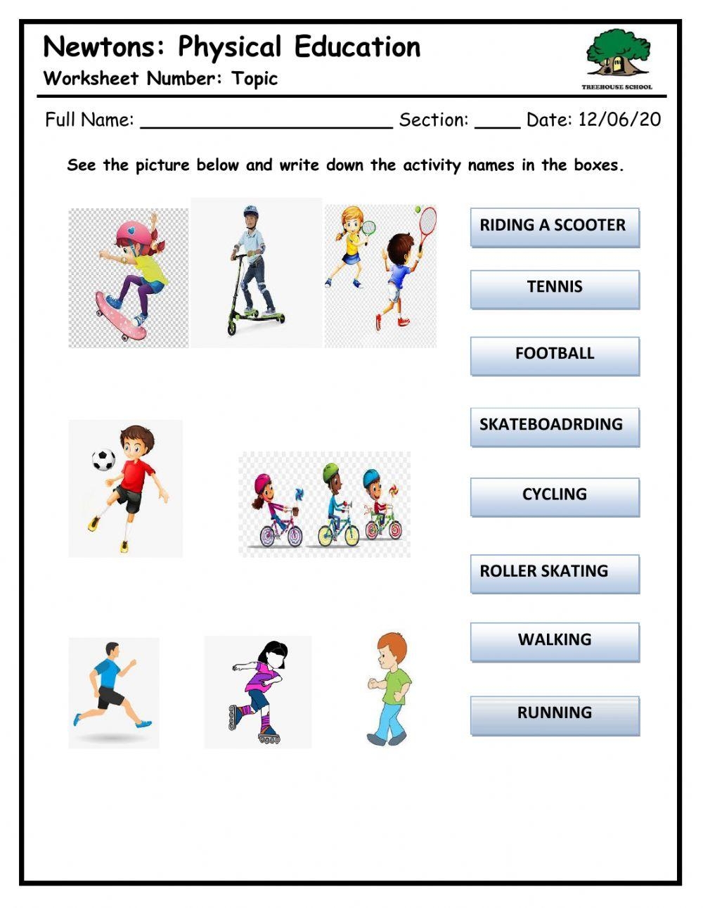 Free Pe Activity Worksheet Download Free Pe Activity Worksheet Png Images Free Worksheets On Clipart Library