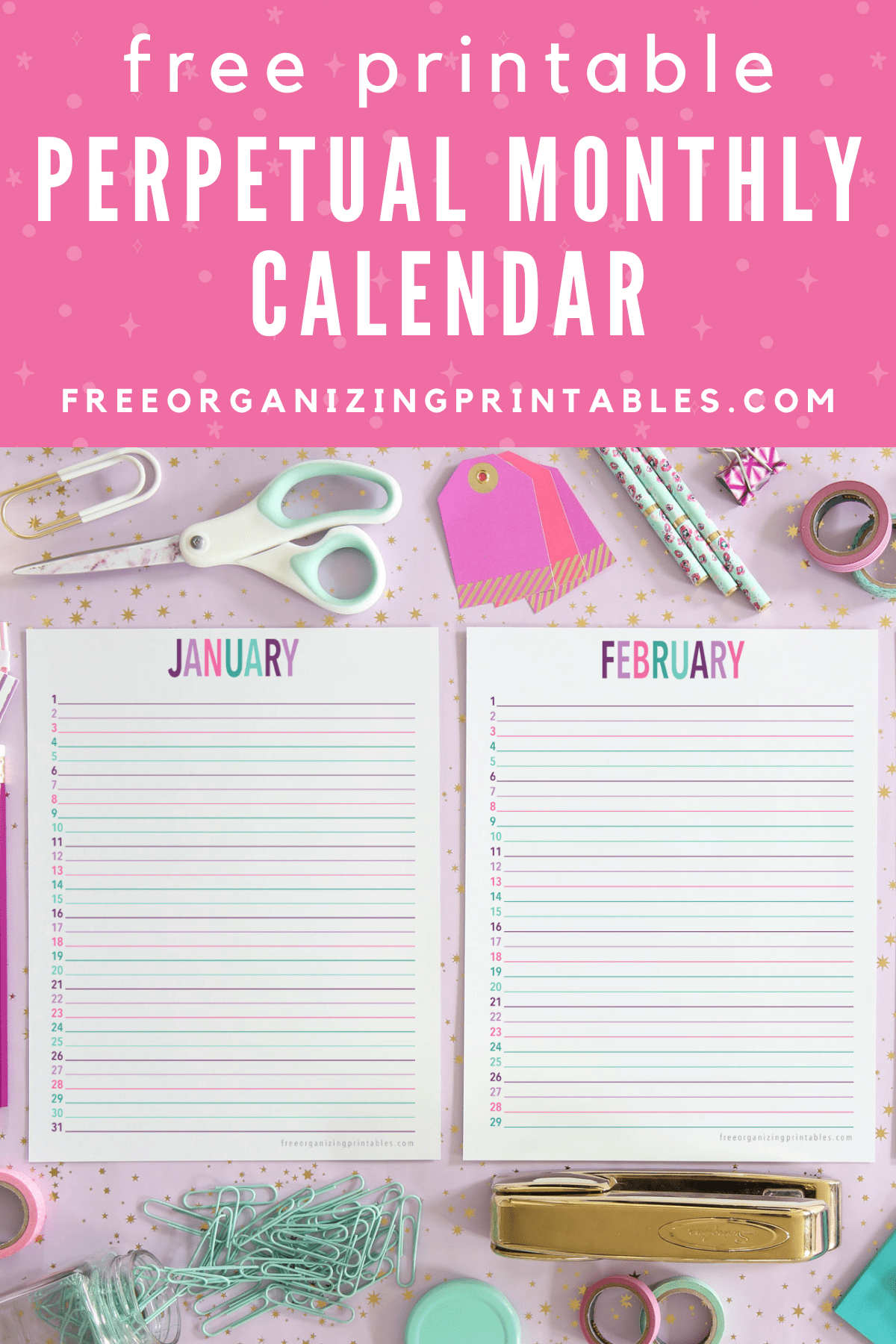 Free Perpetual Calendar Printable Free Organizing Printables Free Perpetual Calendar Printable Free Organizing Printables