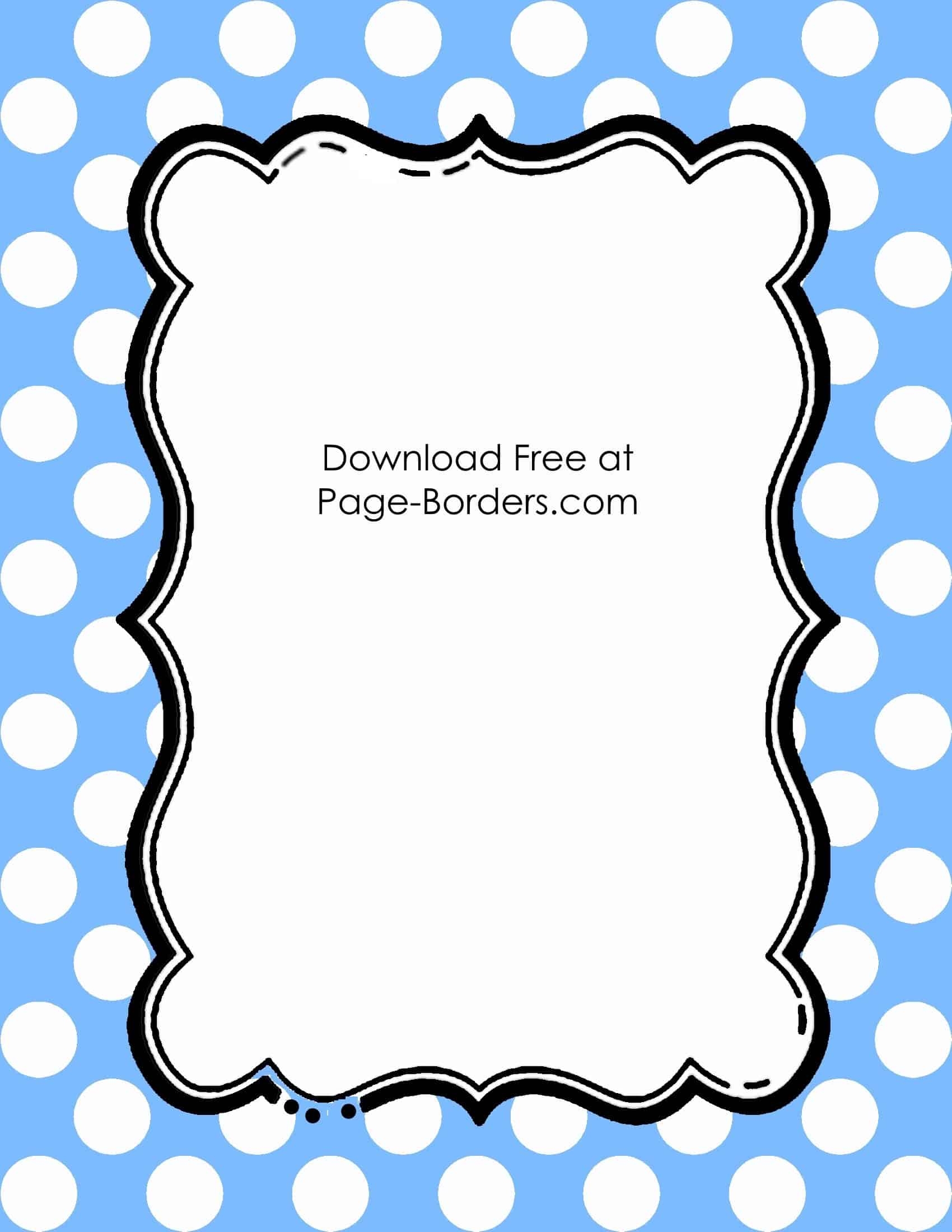 Free Polka Dot Border Templates In 16 Colors Instant Download
