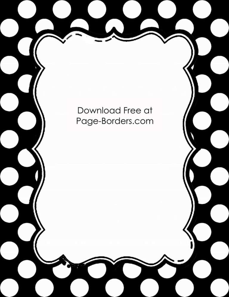 Free Polka Dot Border Templates In 16 Colors Instant Download