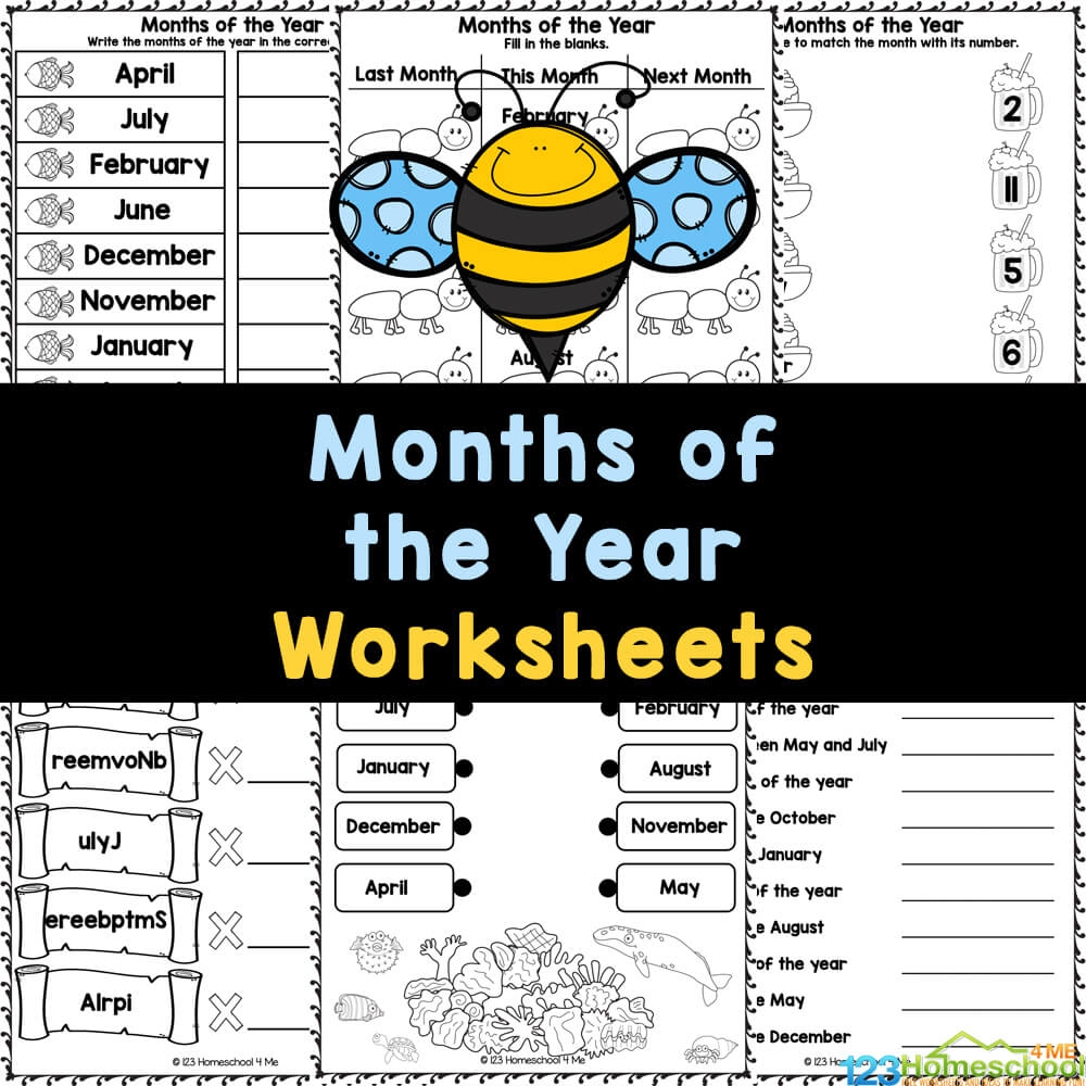 FREE Printable 12 Months Of The Year Worksheets FREE Printable 12 Months Of The Year Worksheets