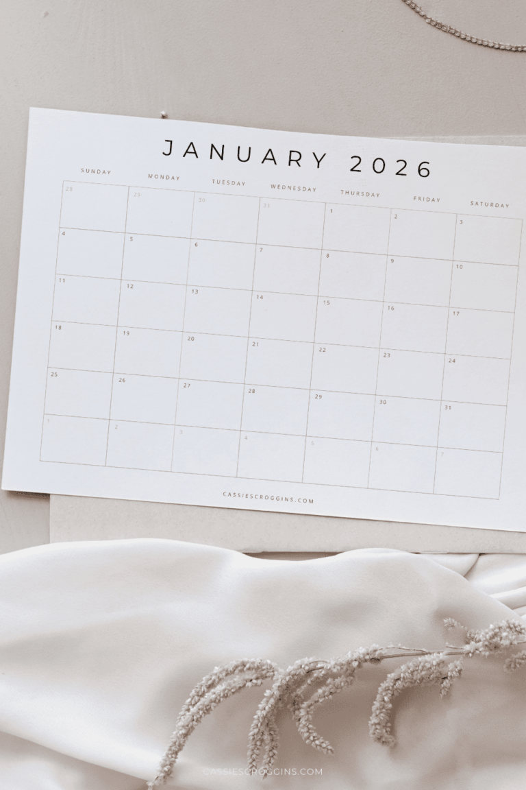 Free Printable 2026 Blank Calendar Templates All 12 Months 