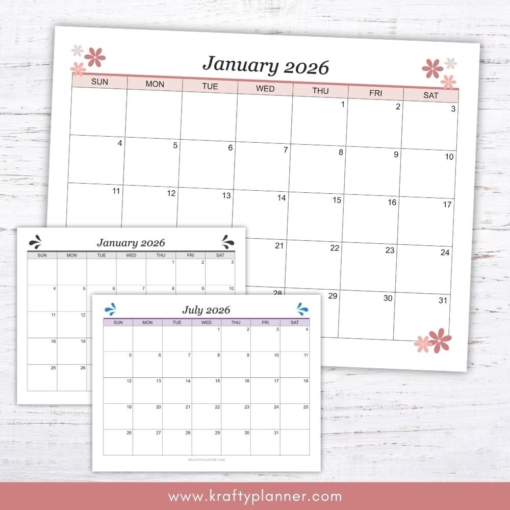 Printable A5 Calendar 2026 Printable A5 Calendar 2026