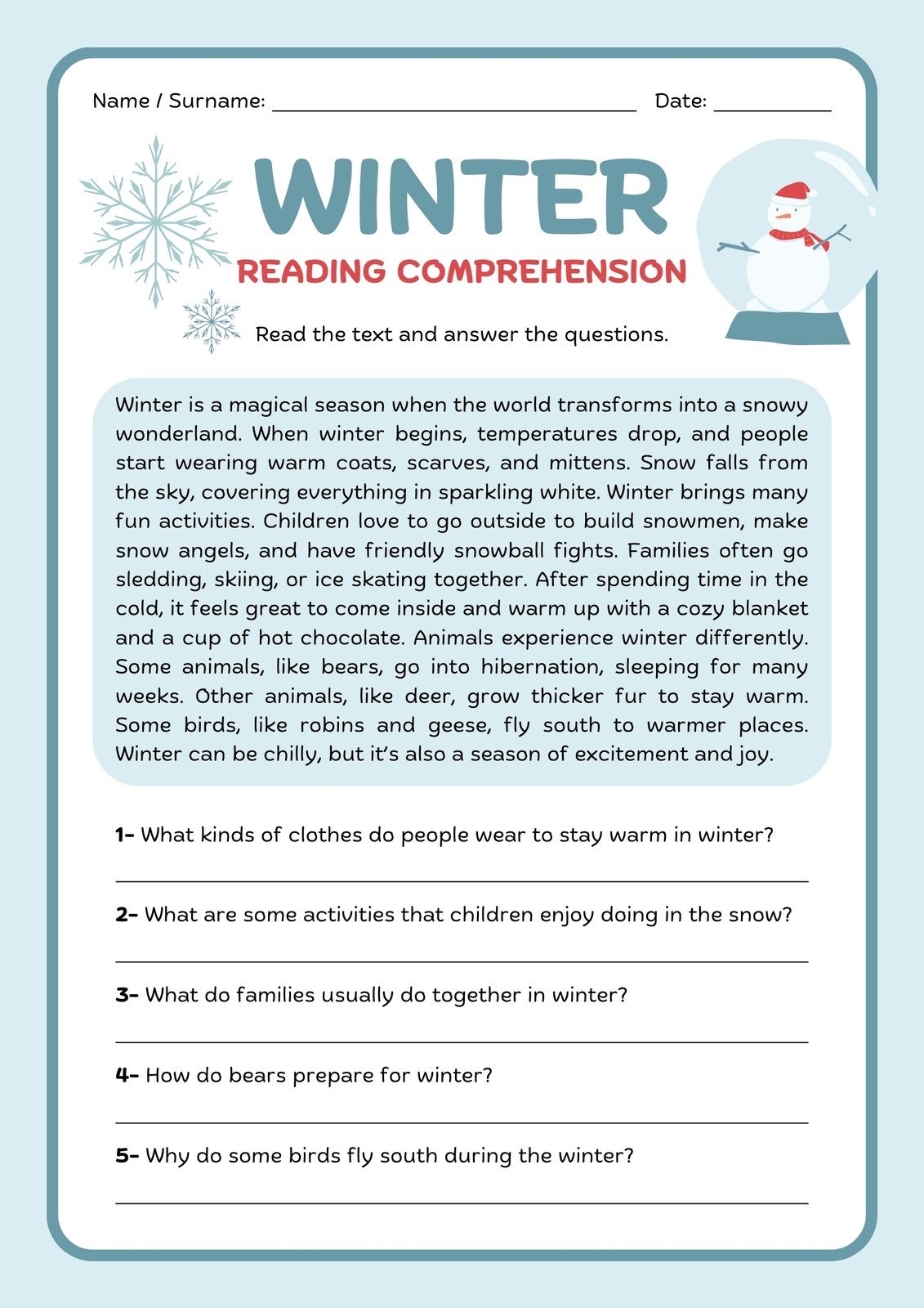 Reading Comprehension Worksheets Printable Reading Comprehension Worksheets Printable