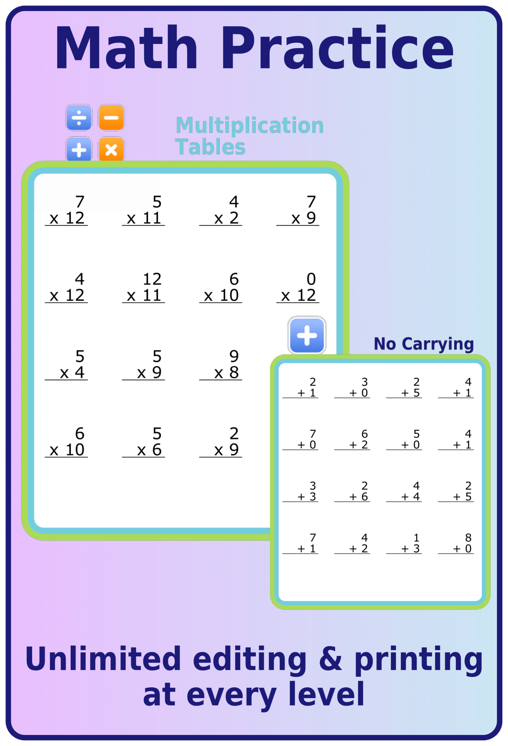 Printable Math Worksheets Multiplication And Division