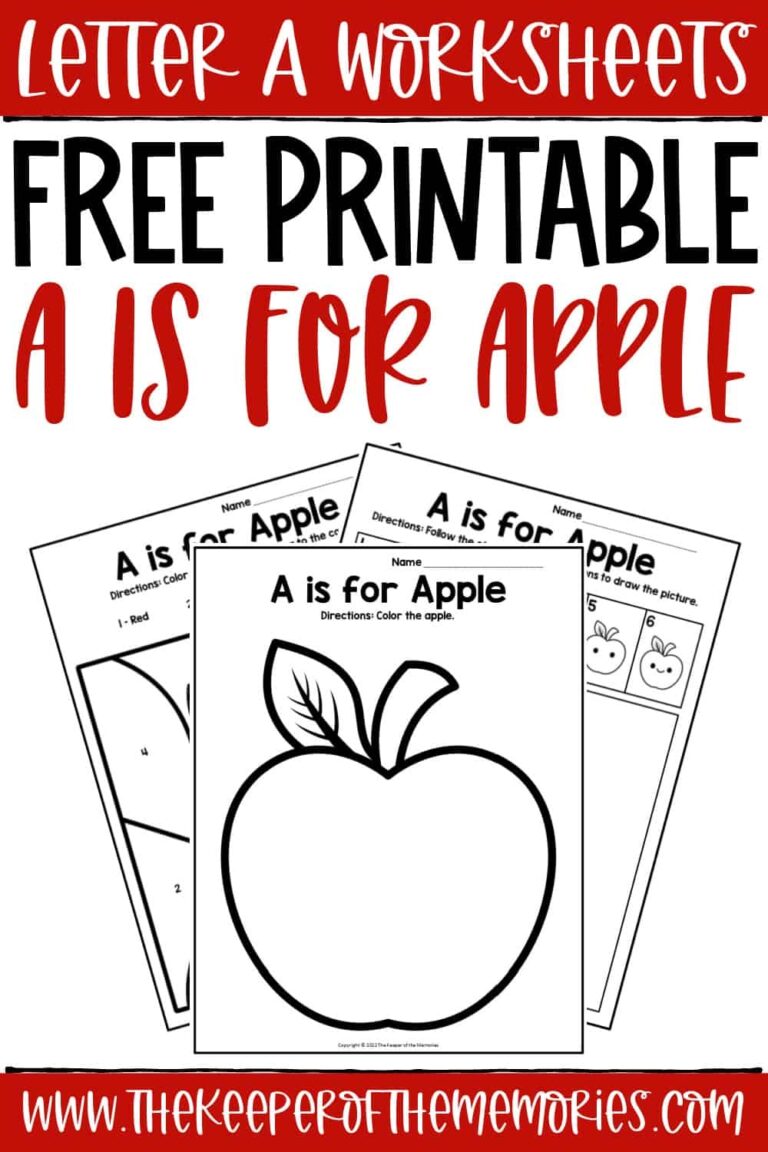 Free Printable A Is For Apple Letter A Worksheets The Keeper Of The Memories