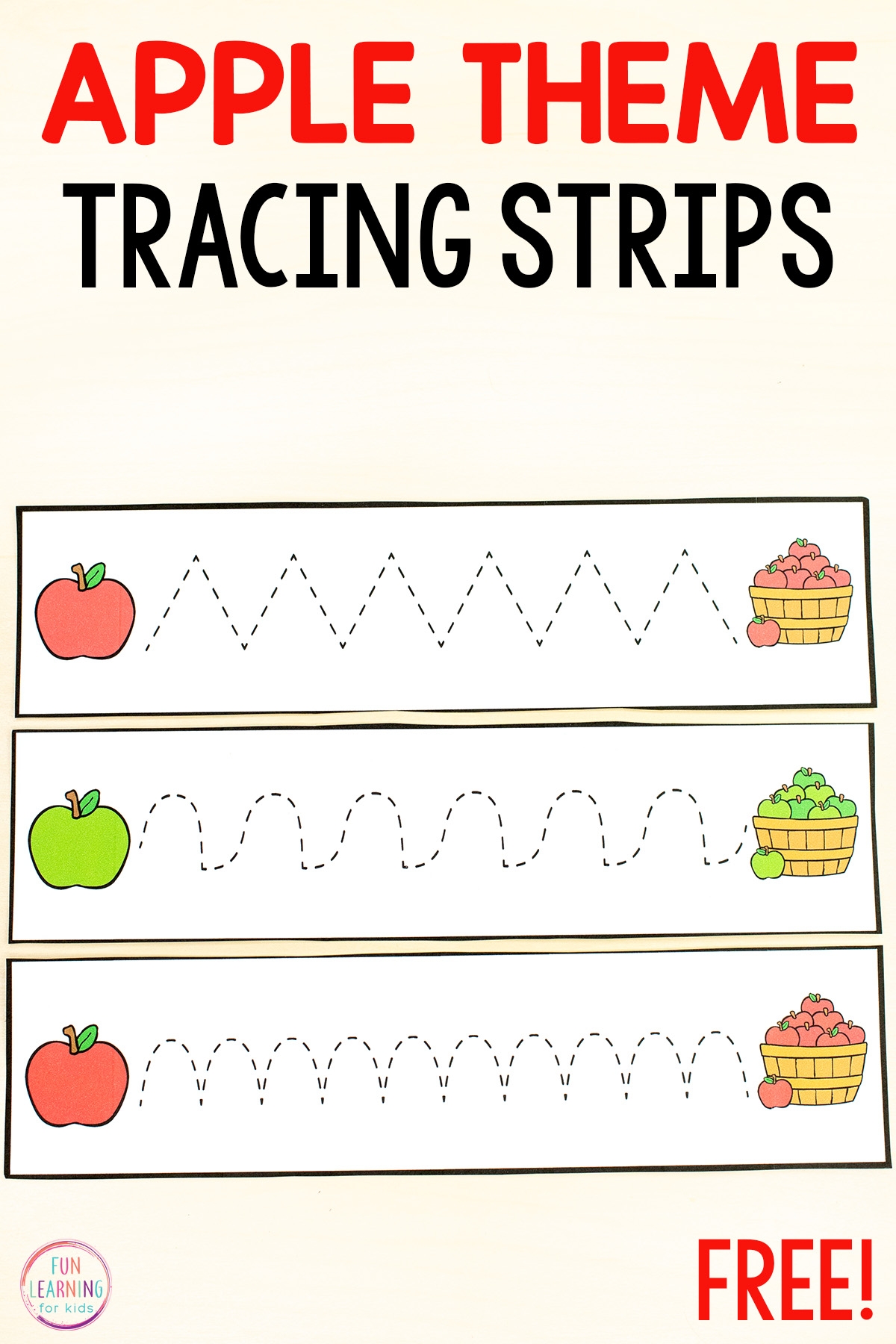 Free Printable Apple Fine Motor Tracing Strips For Pre Writing Practice Free Printable Apple Fine Motor Tracing Strips For Pre Writing Practice