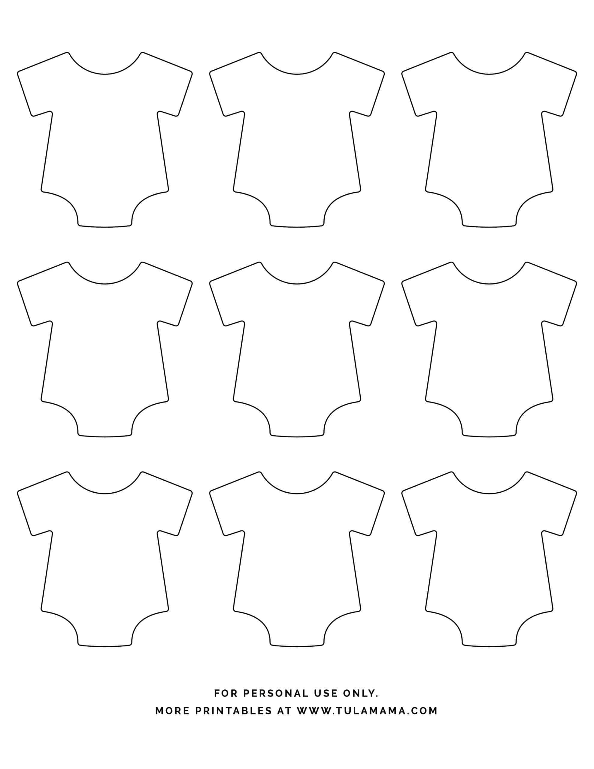 Free Printable Baby Onesie Template For Baby Shower Decorations Tulamama