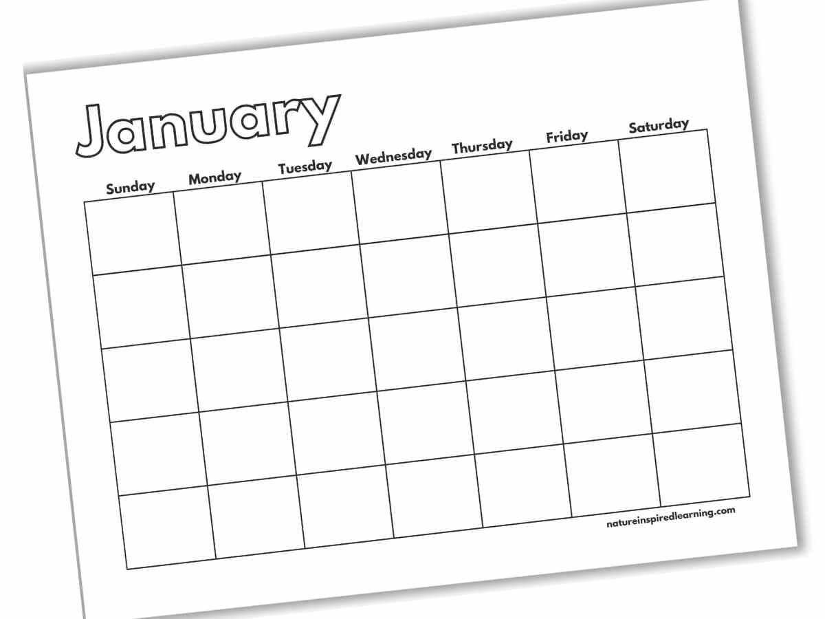 Free Printable Blank Calendars Nature Inspired Learning