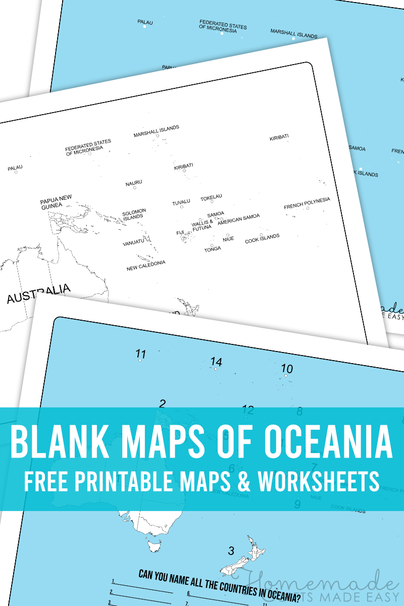 Free Printable Blank Map Of Oceania Australia