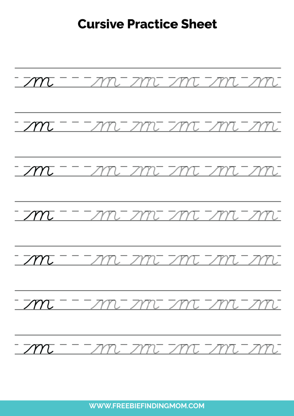 Free Printable Cursive Alphabet Practice Sheets Lowercase M Free Printable Cursive Alphabet Practice Sheets Lowercase M