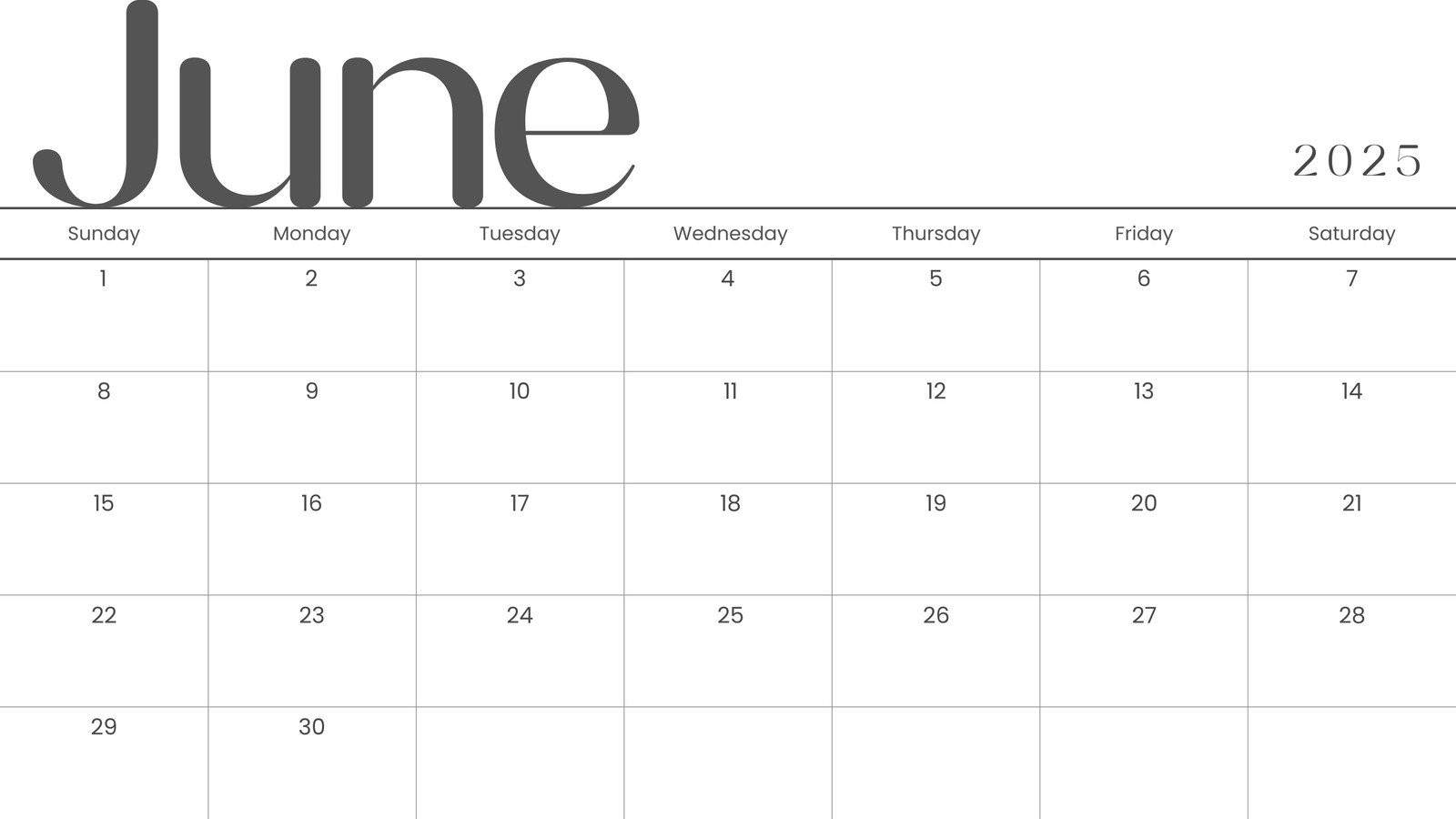Free Printable Custom June 2025 Calendar Templates Canva