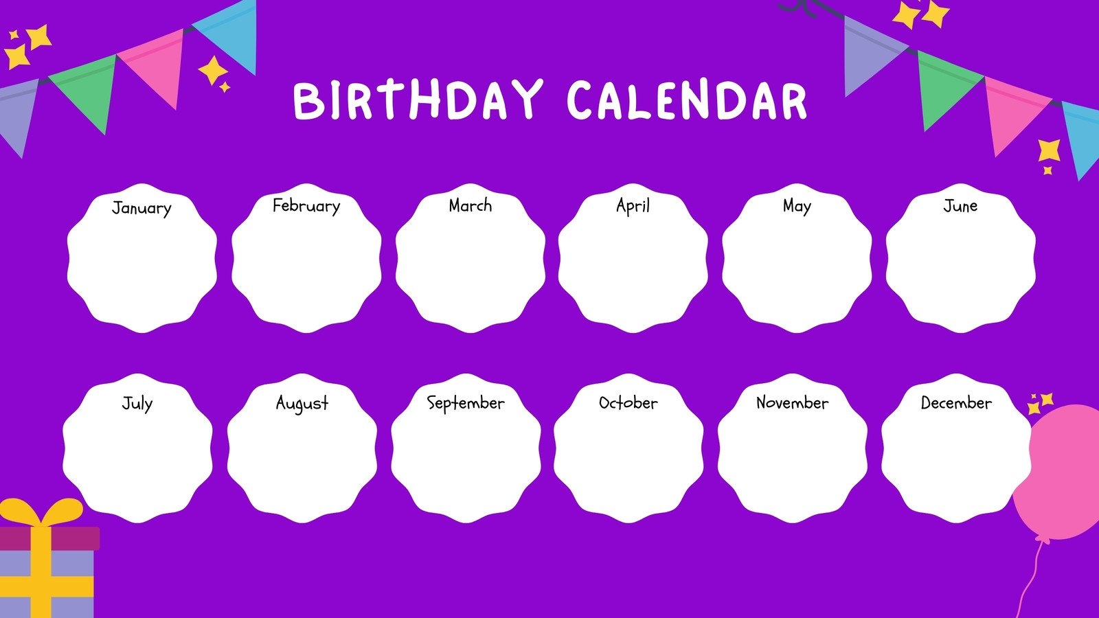 Free Printable Customizable Birthday Calendar Templates Canva Free Printable Customizable Birthday Calendar Templates Canva