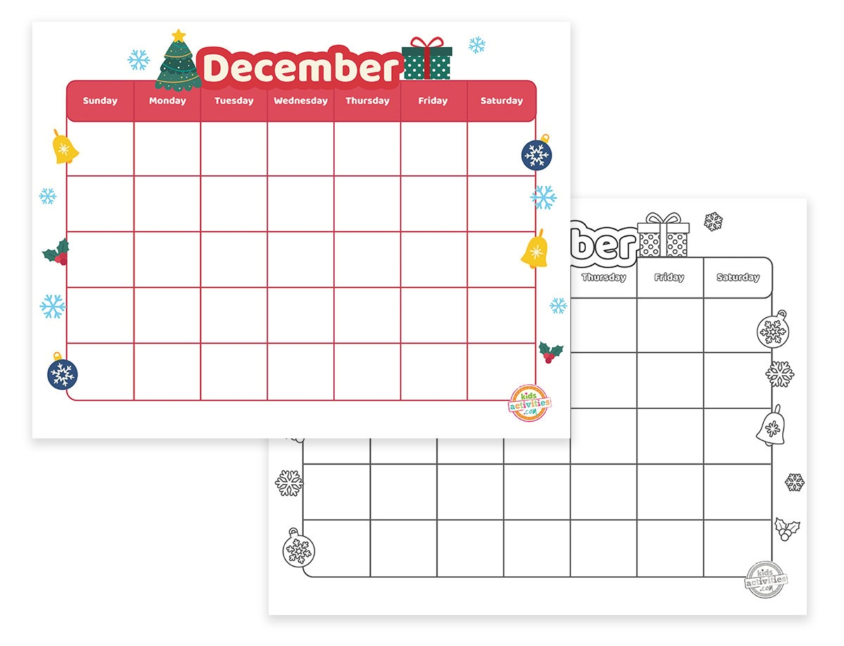 Free Printable December Calendar Kids Activities Blog Free Printable December Calendar Kids Activities Blog