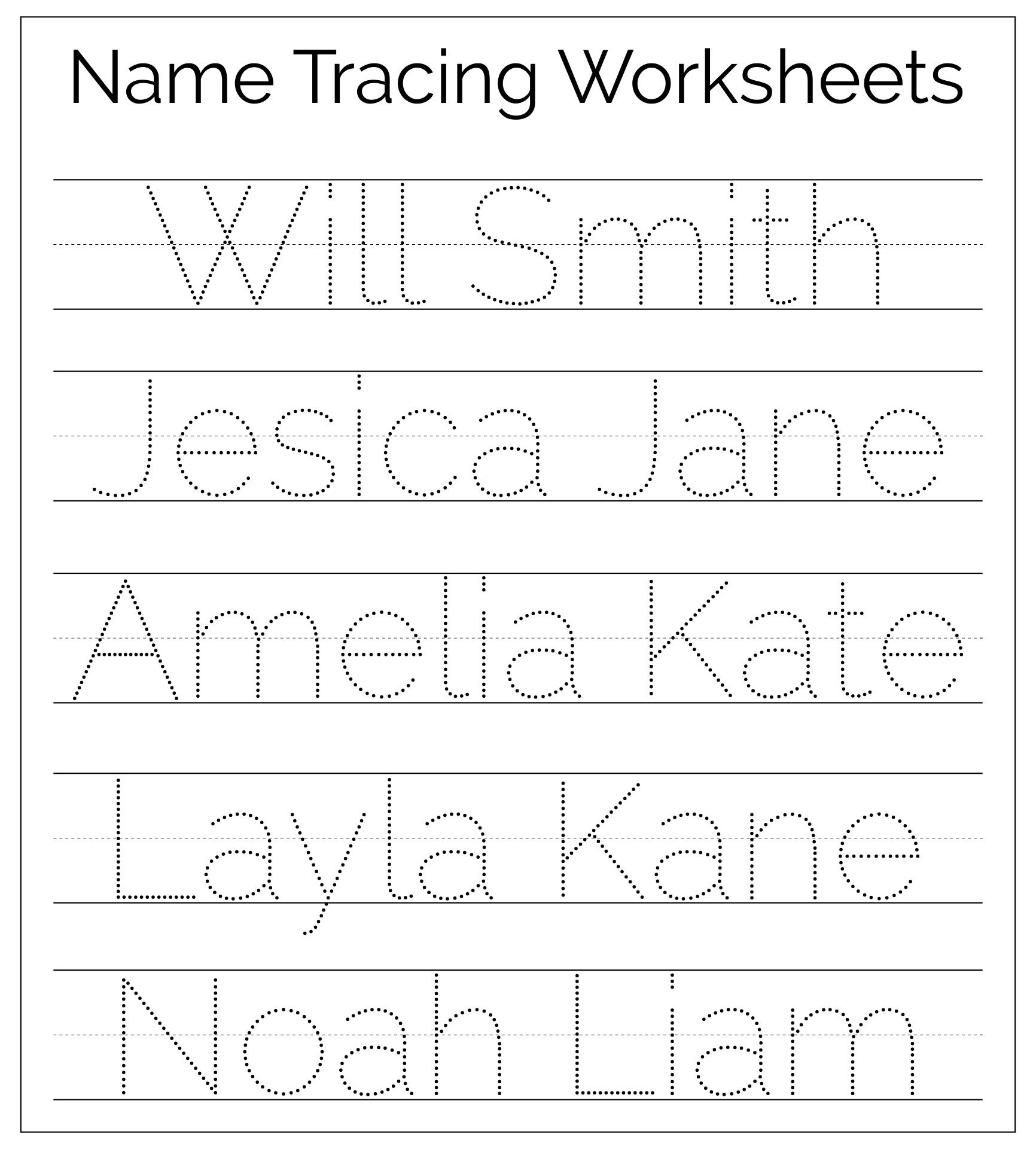  Free Printable EDITABLE Name Tracing Worksheets Worksheets 