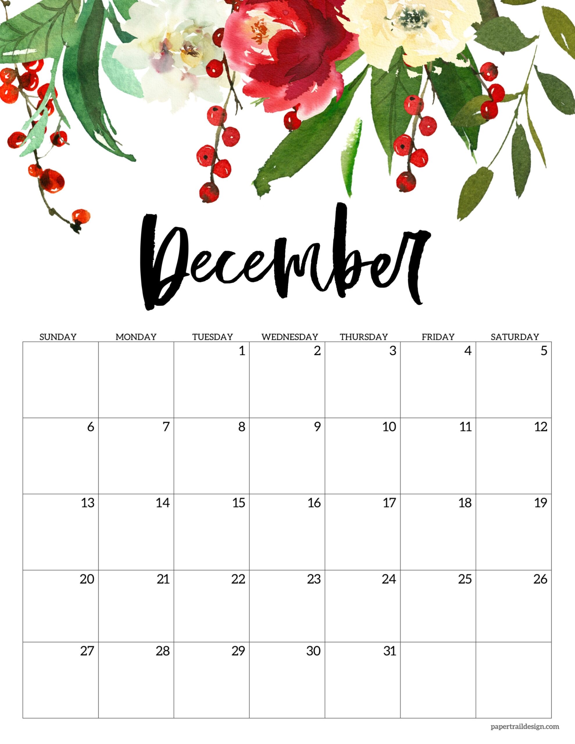 Dec 2026 Calendar Printable Dec 2026 Calendar Printable