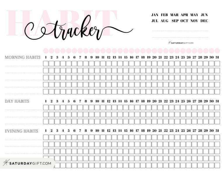 Free Printable Habit Trackers 55 Cute Simple Templates