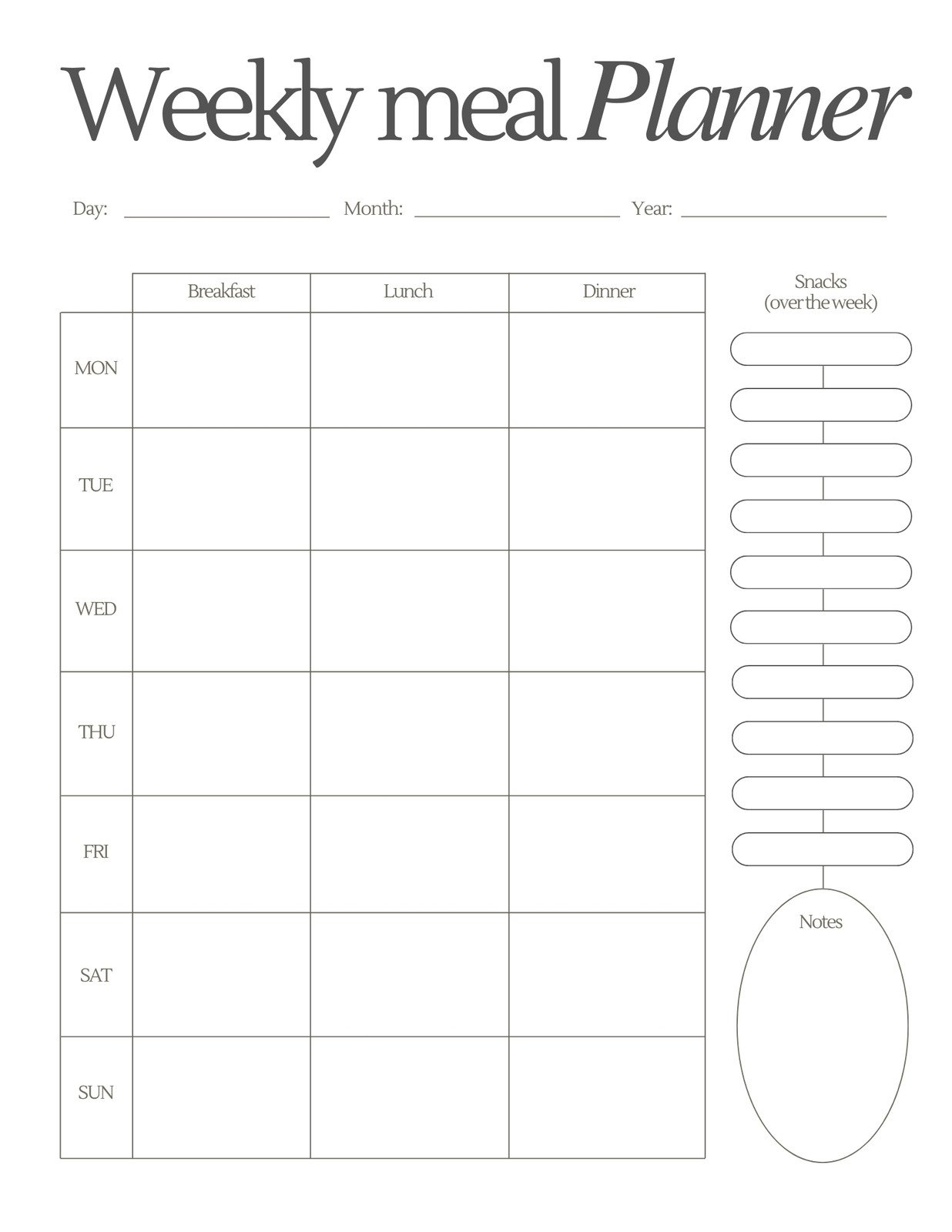 Free Printable Meal Planner Templates To Edit Online Canva