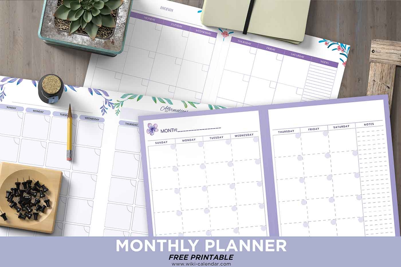Free Printable Monthly Planner For 2025 Templates