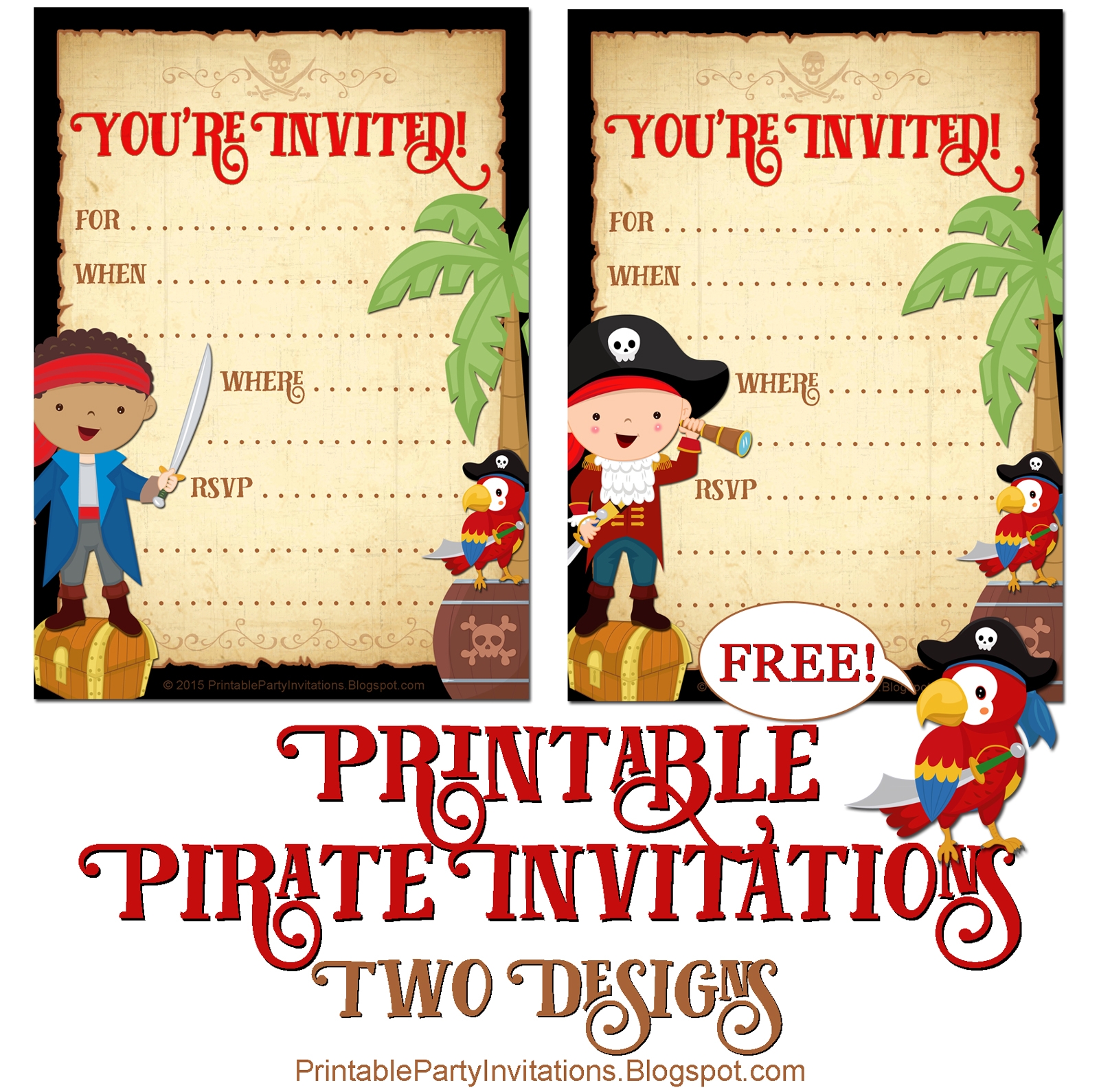 Free Printable Party Invitations Free Printable Pirate Invite 