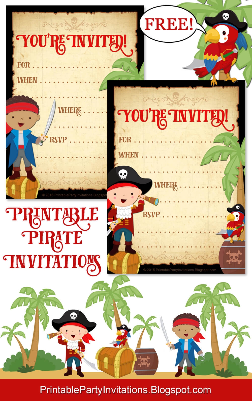 Free Printable Party Invitations Free Printable Pirate Invite 