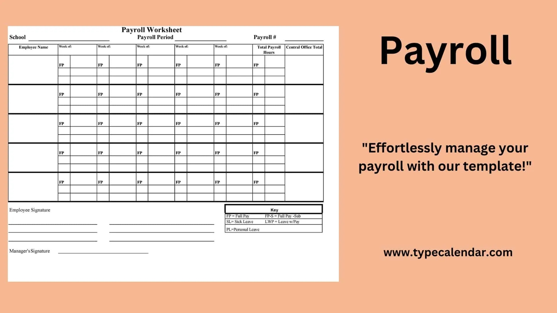 Free Printable Payroll Templates Excel PDF Word Example