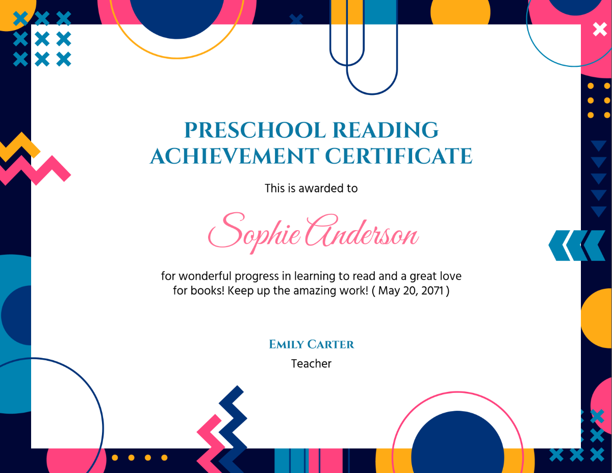 Free Printable Preschool Certificate Templates To Customize Online